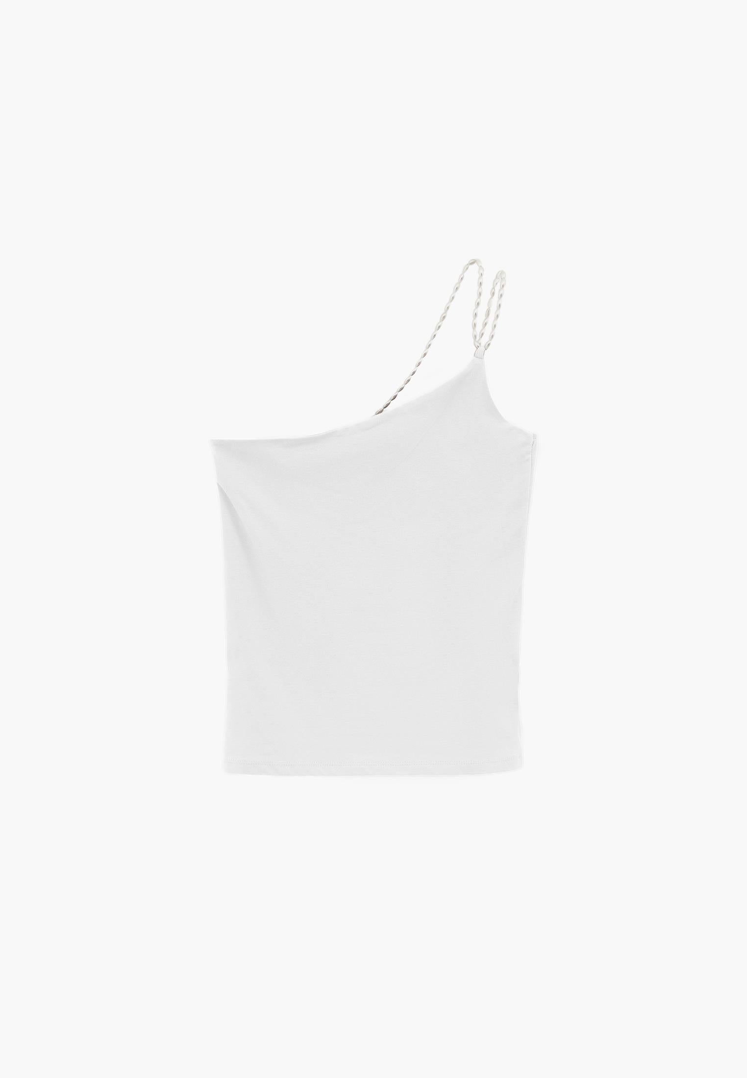 One Shoulder Bodycon Tank - WHITE