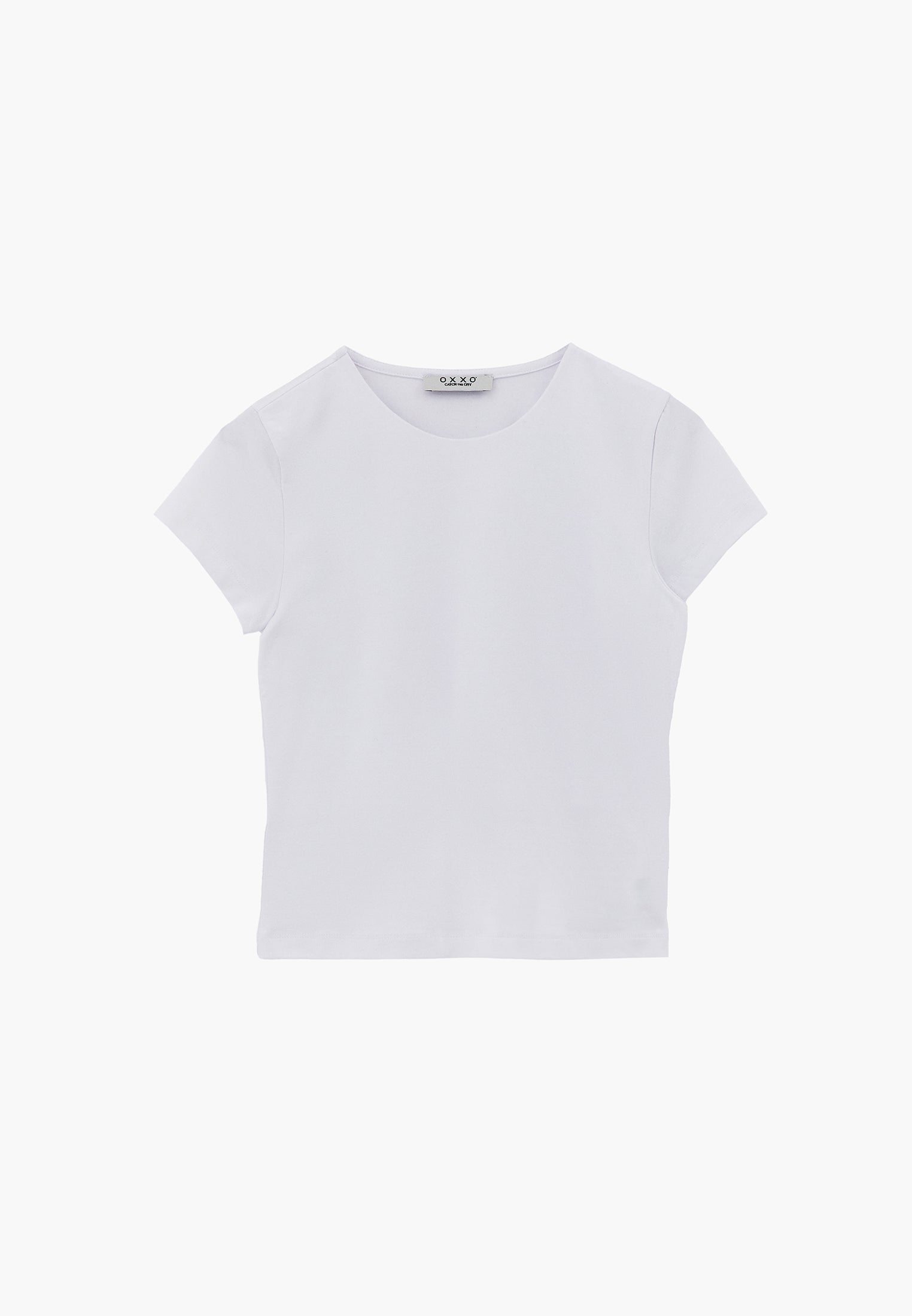 Bodycon T-Shirt Crew Neck - WHITE