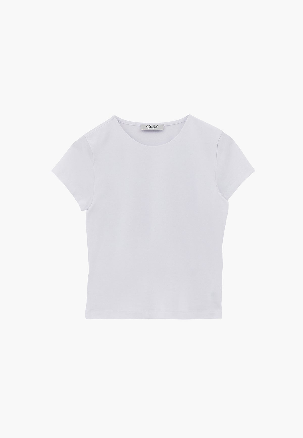 Bodycon T-Shirt Crew Neck - WHITE