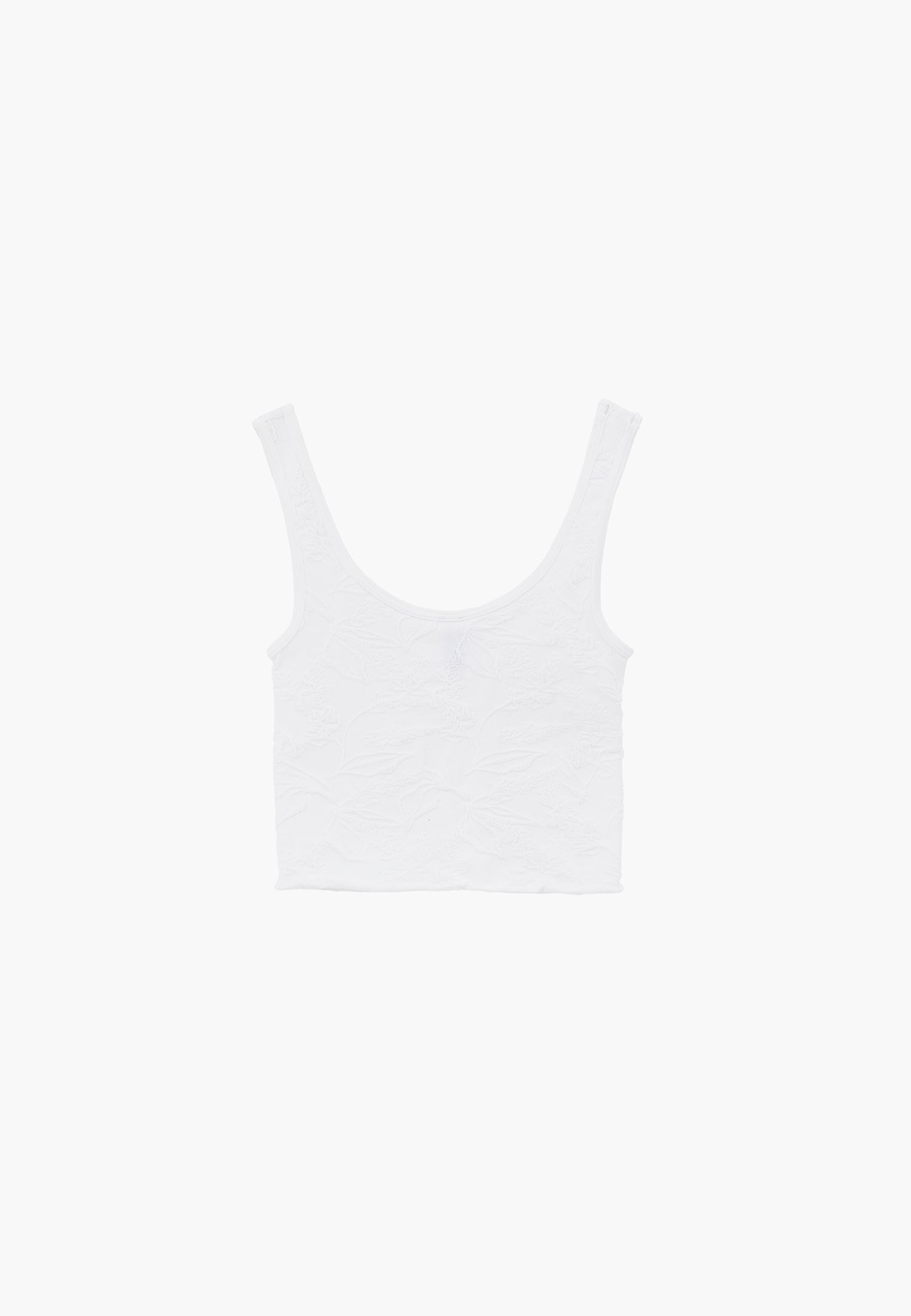 U Neck Sleeveless Cropped Bodycon Tank Top - WHITE