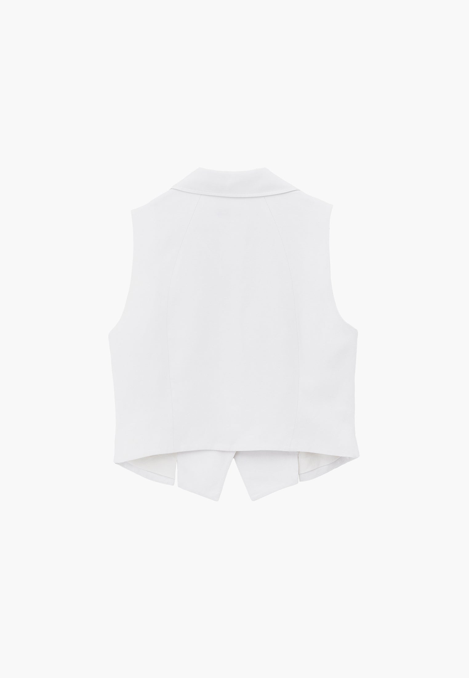 Vest With Shirt Collar And Standard Button Details - WHITE