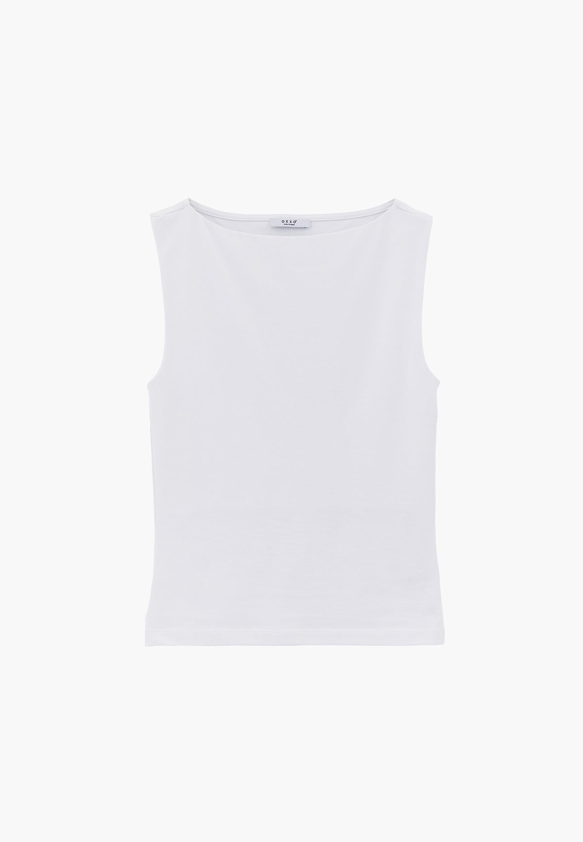 Boat Neck Tank Top - WHITE