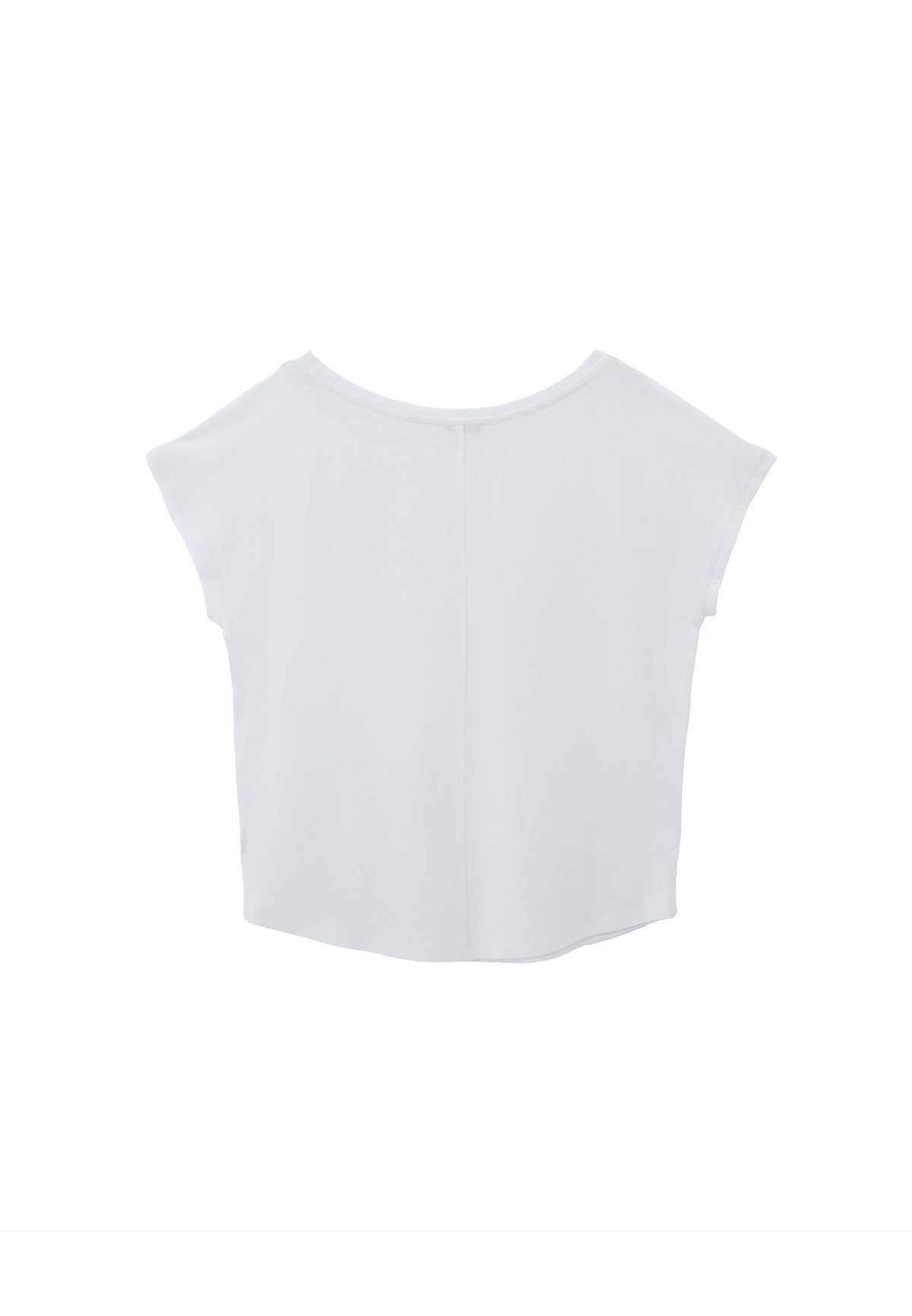 Boat Neck Sleeveless T-Shirt - White