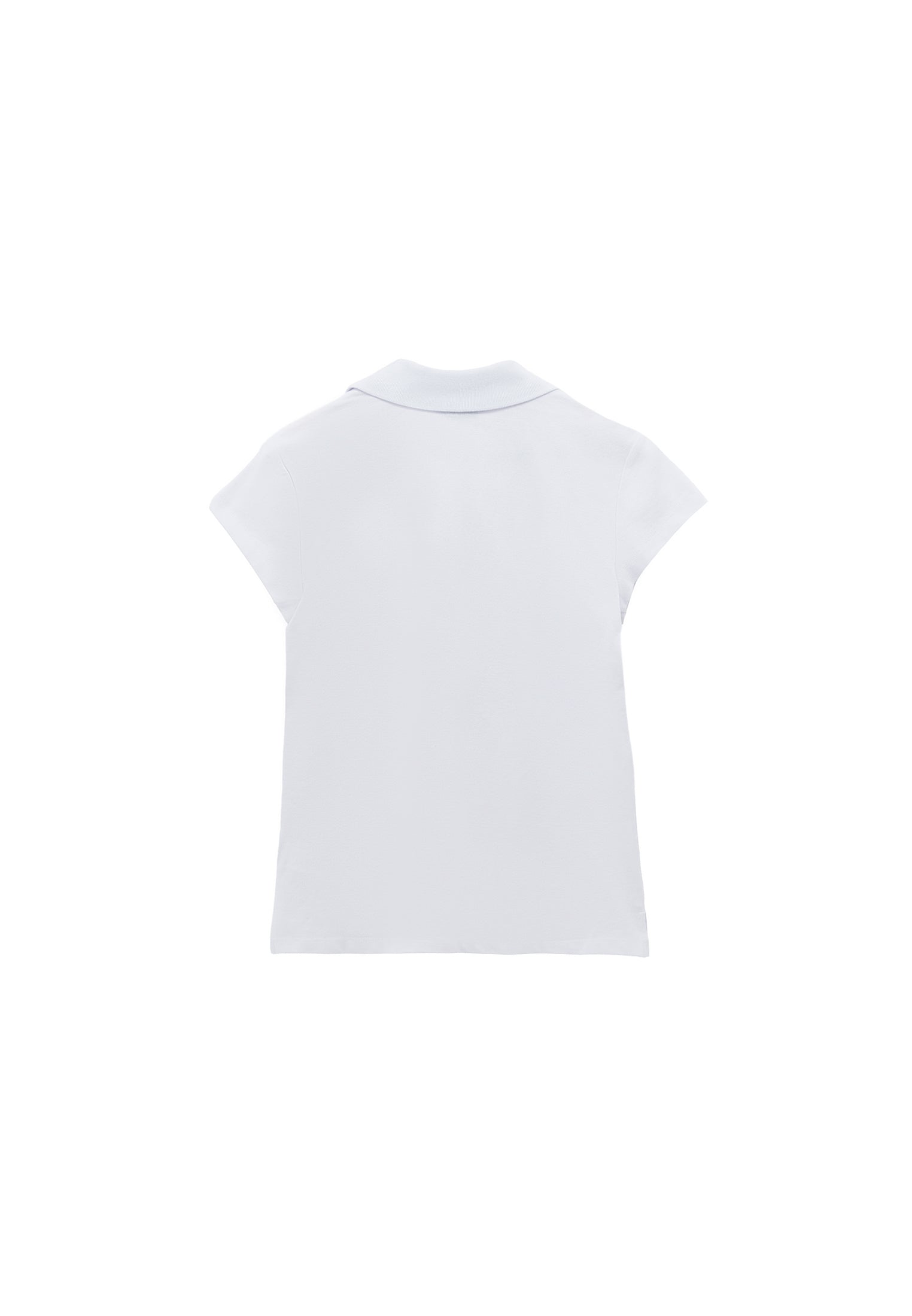 Polo Collar Short Sleeve Standard T-Shirt - WHITE