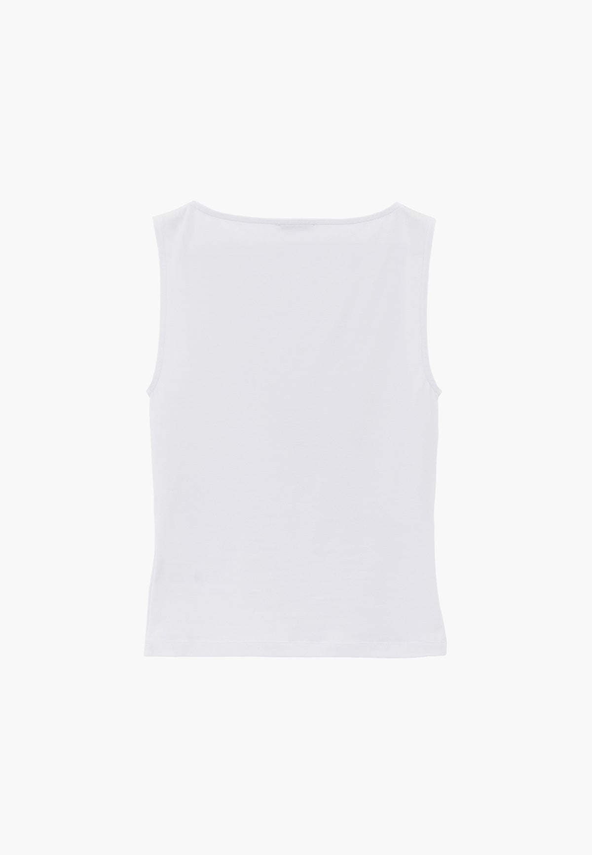 Boat Neck Tank Top - WHITE
