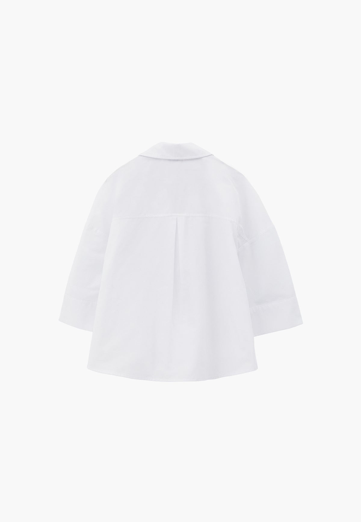 Oversize 3/4 Sleeve Buttoned Shirt - WHITE