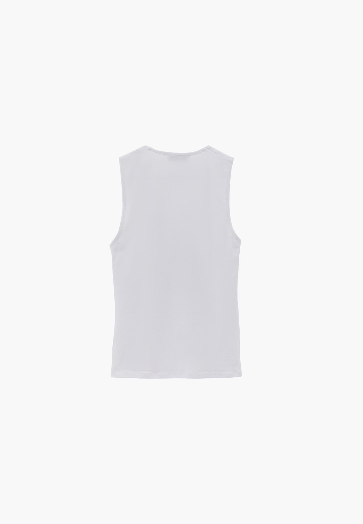 Square Neck Bodycon Standard Tank Top - WHITE