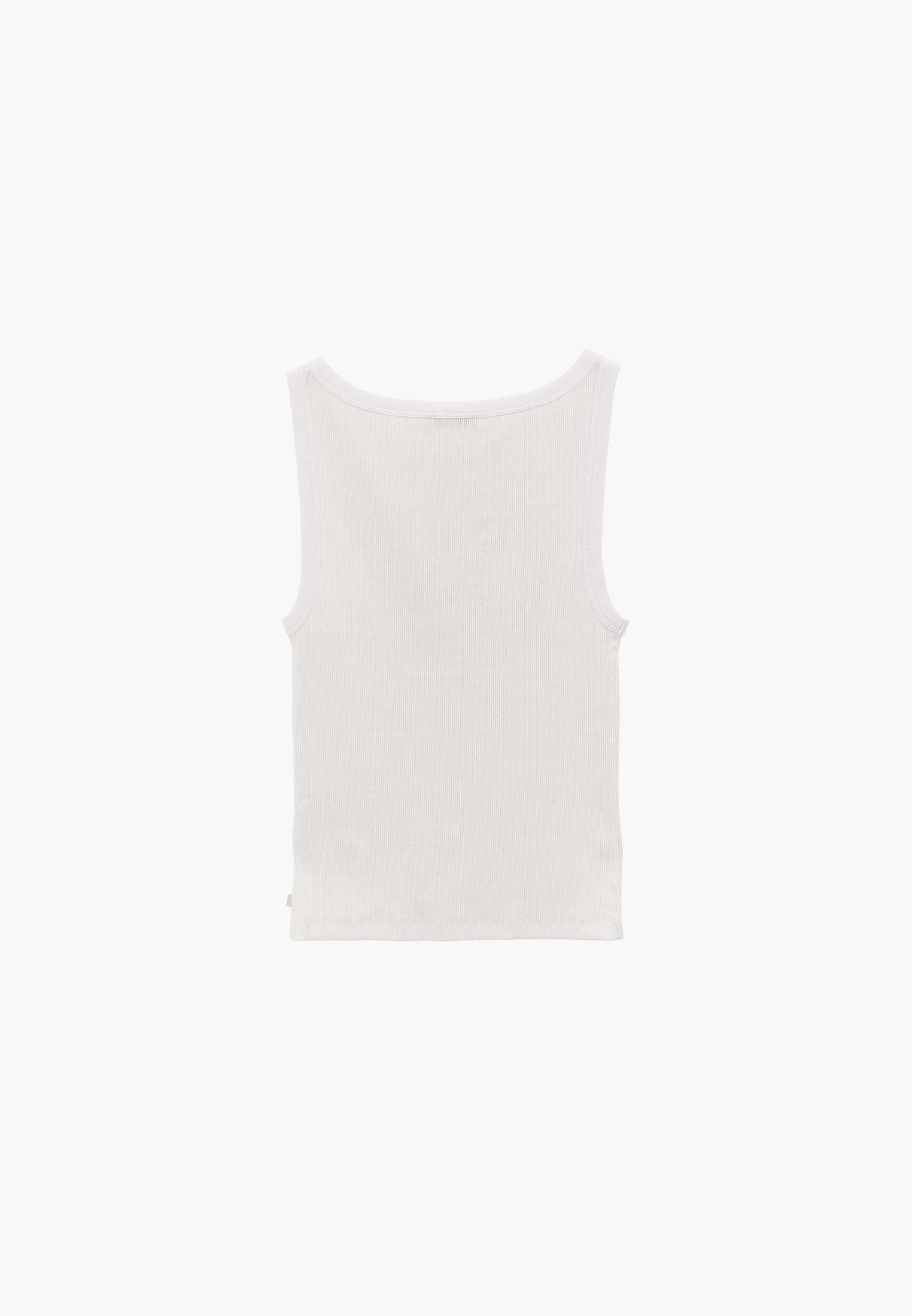 Boat Neck Tank Top - WHITE