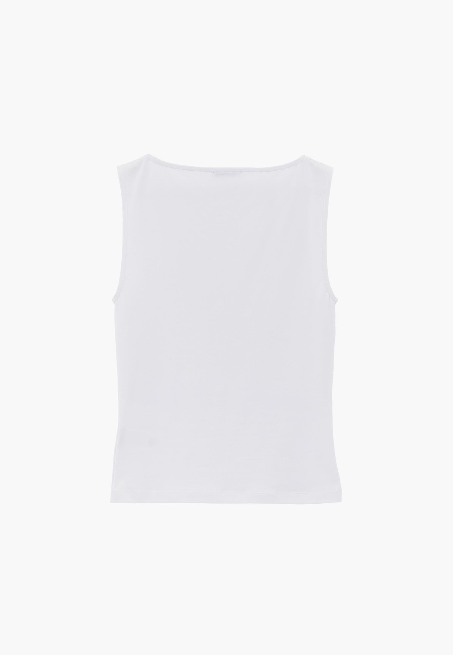 Boat Neck Tank Top - WHITE