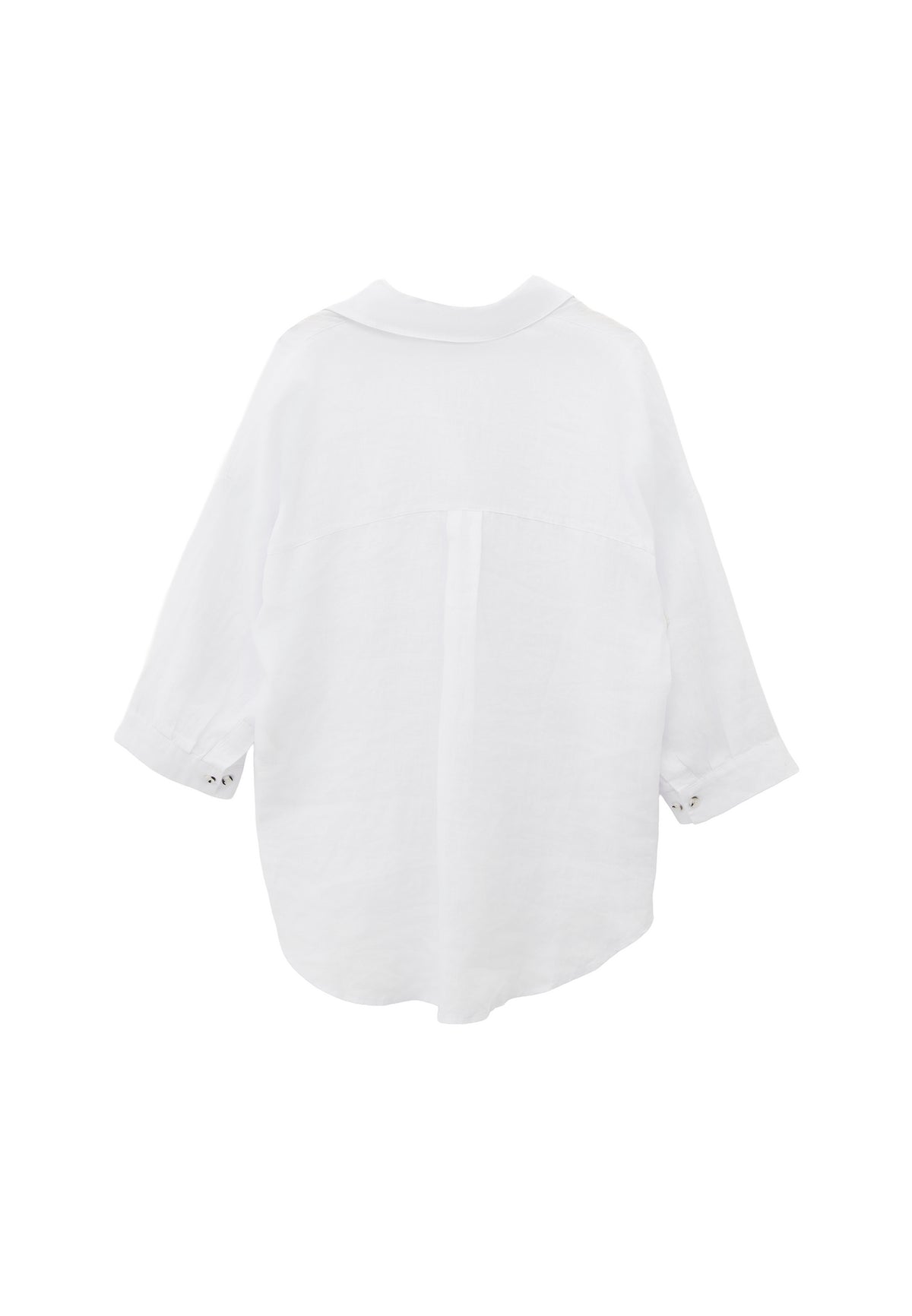 Shirt Collar Oversize Tunic Shirt - White