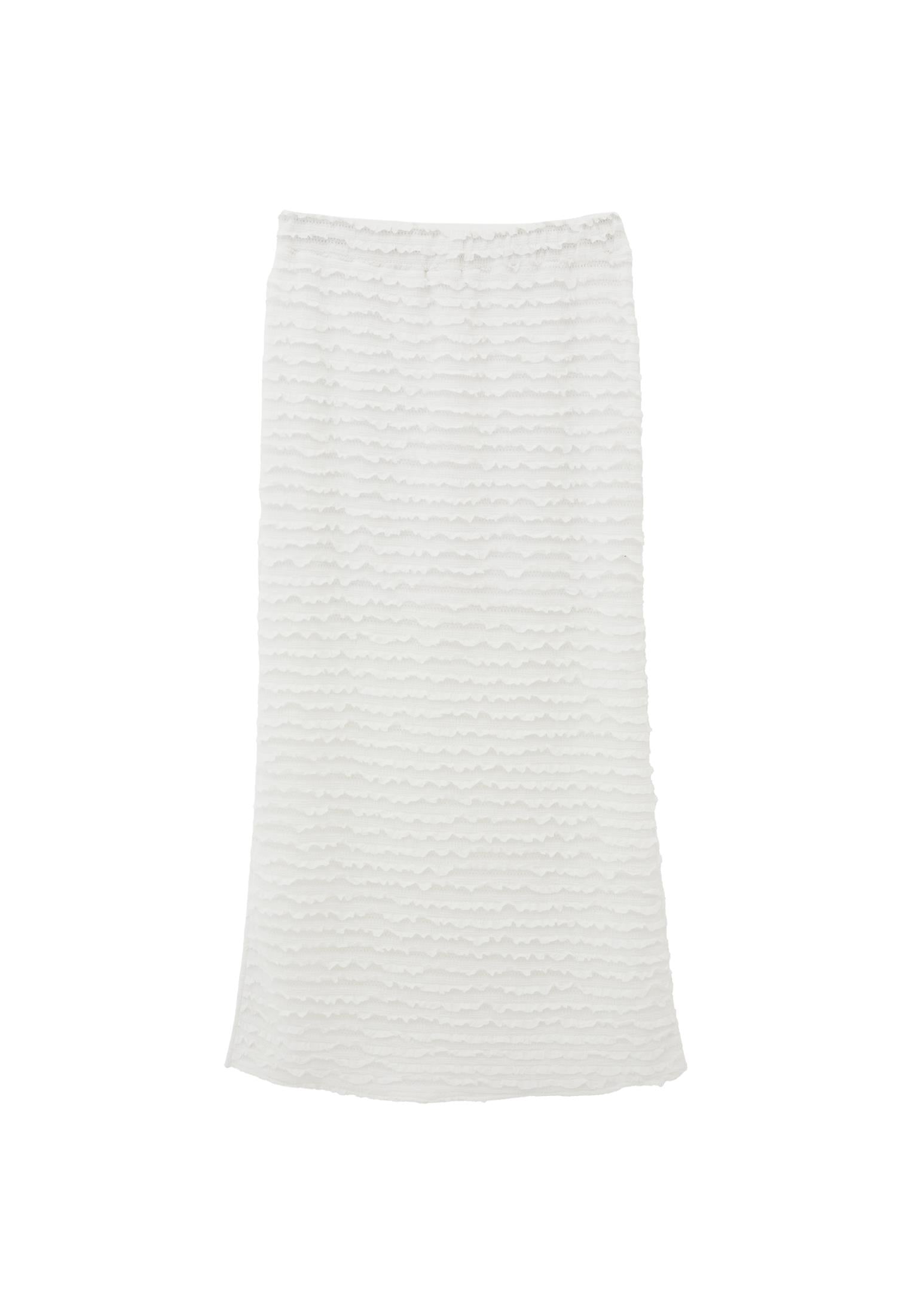 High Waist Long Skirt - WHITE