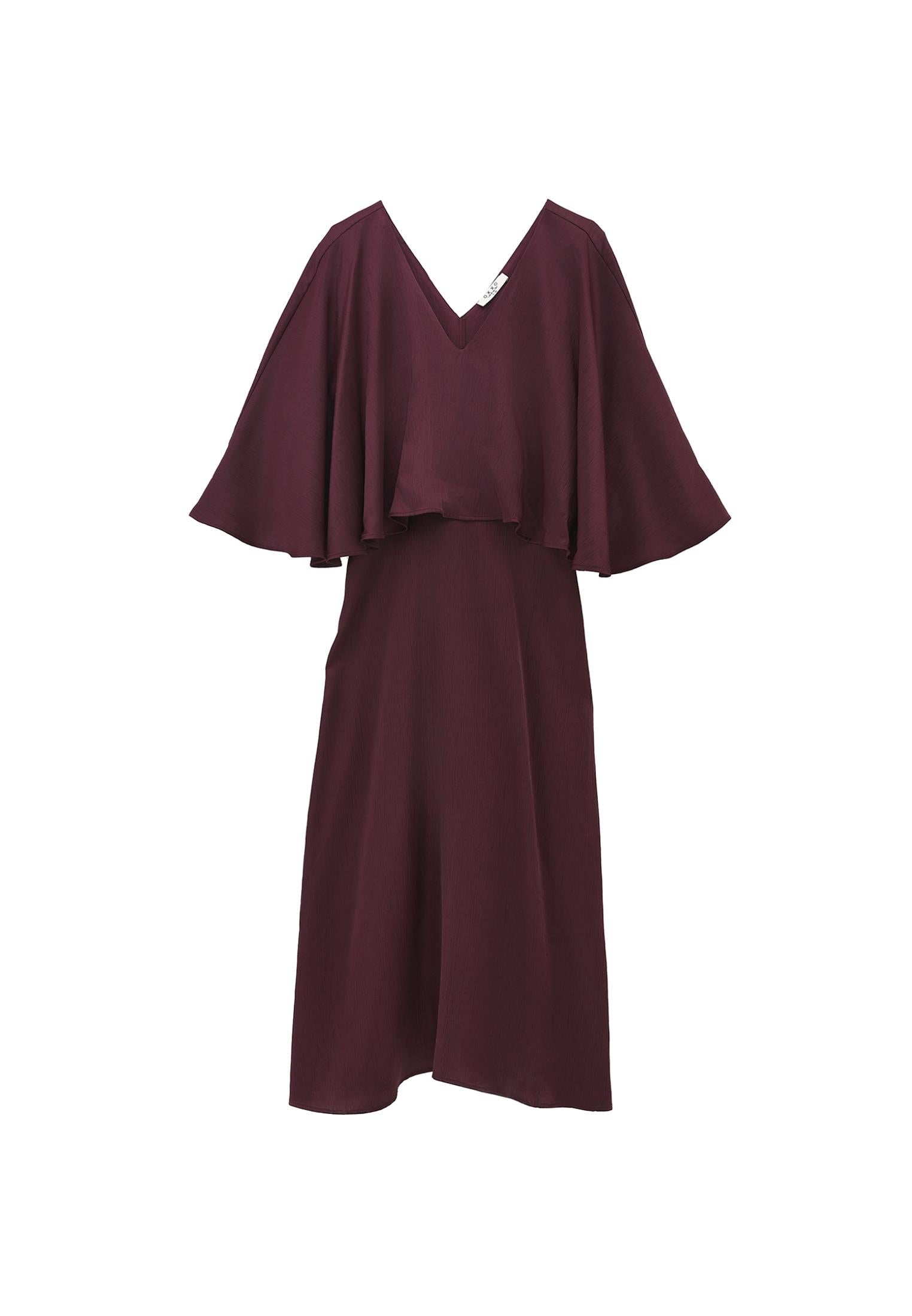 V Neck Long Dress - WINETASTING