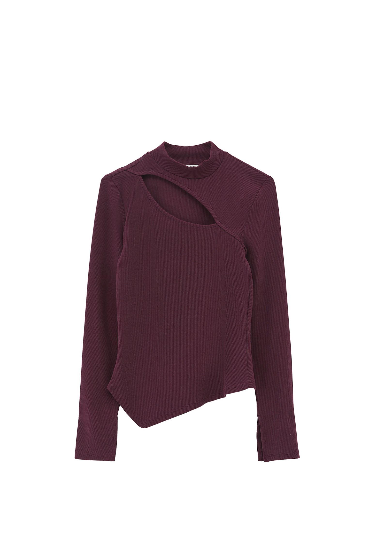Cut out detail long sleeve t-shirt - WINETASTING