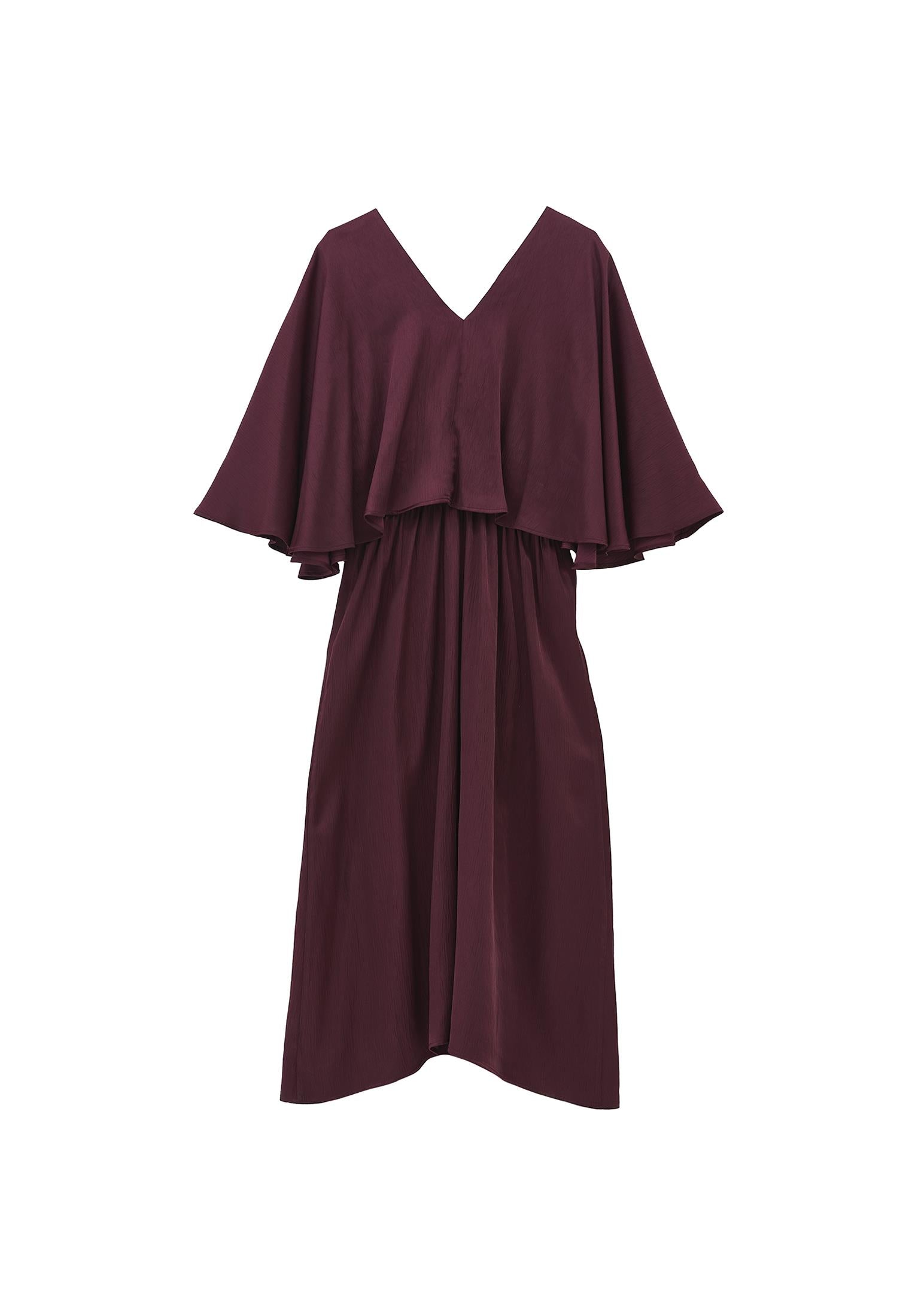 V Neck Long Dress - WINETASTING