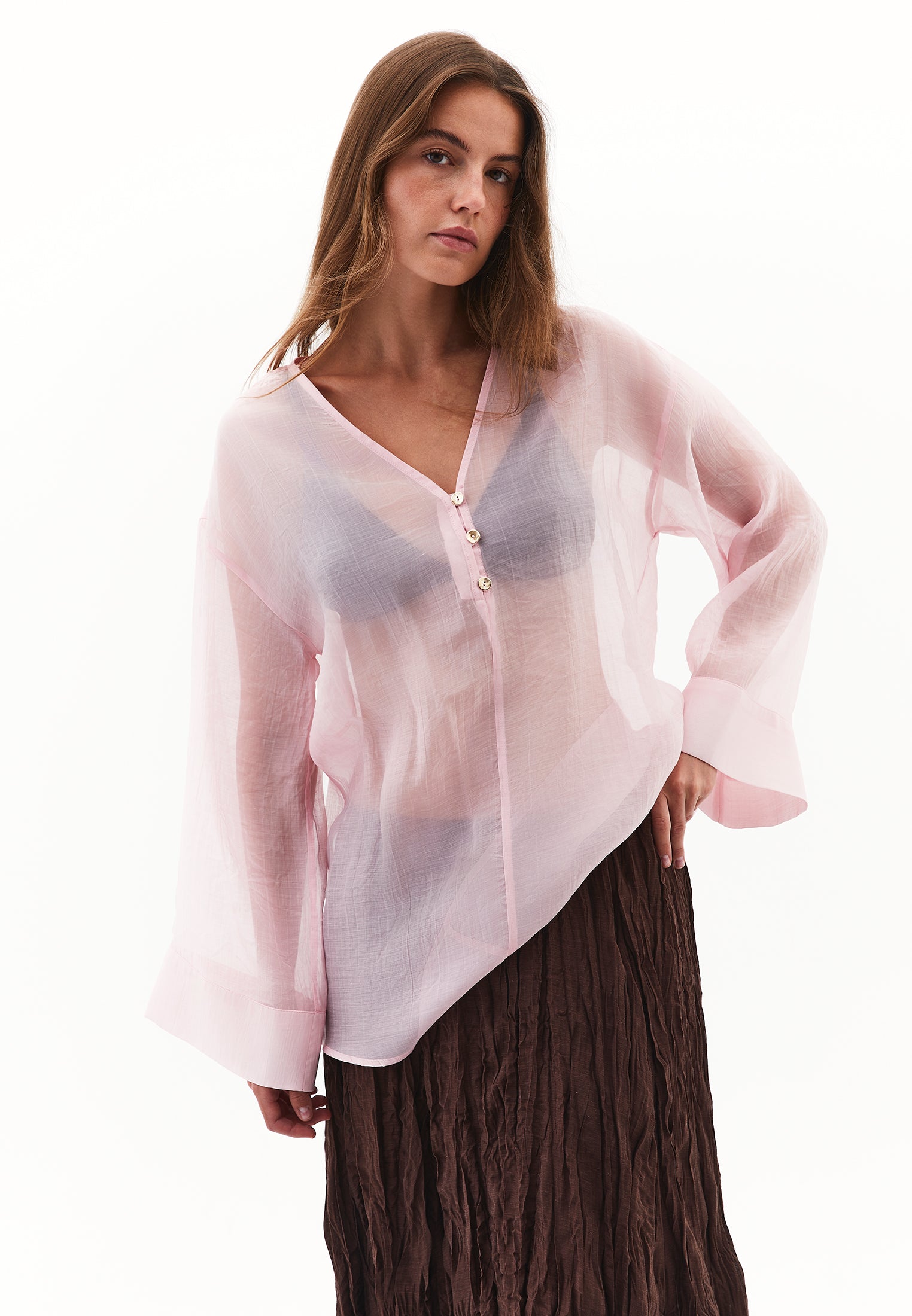 Button detailed tunic blouse - ZEPHYR