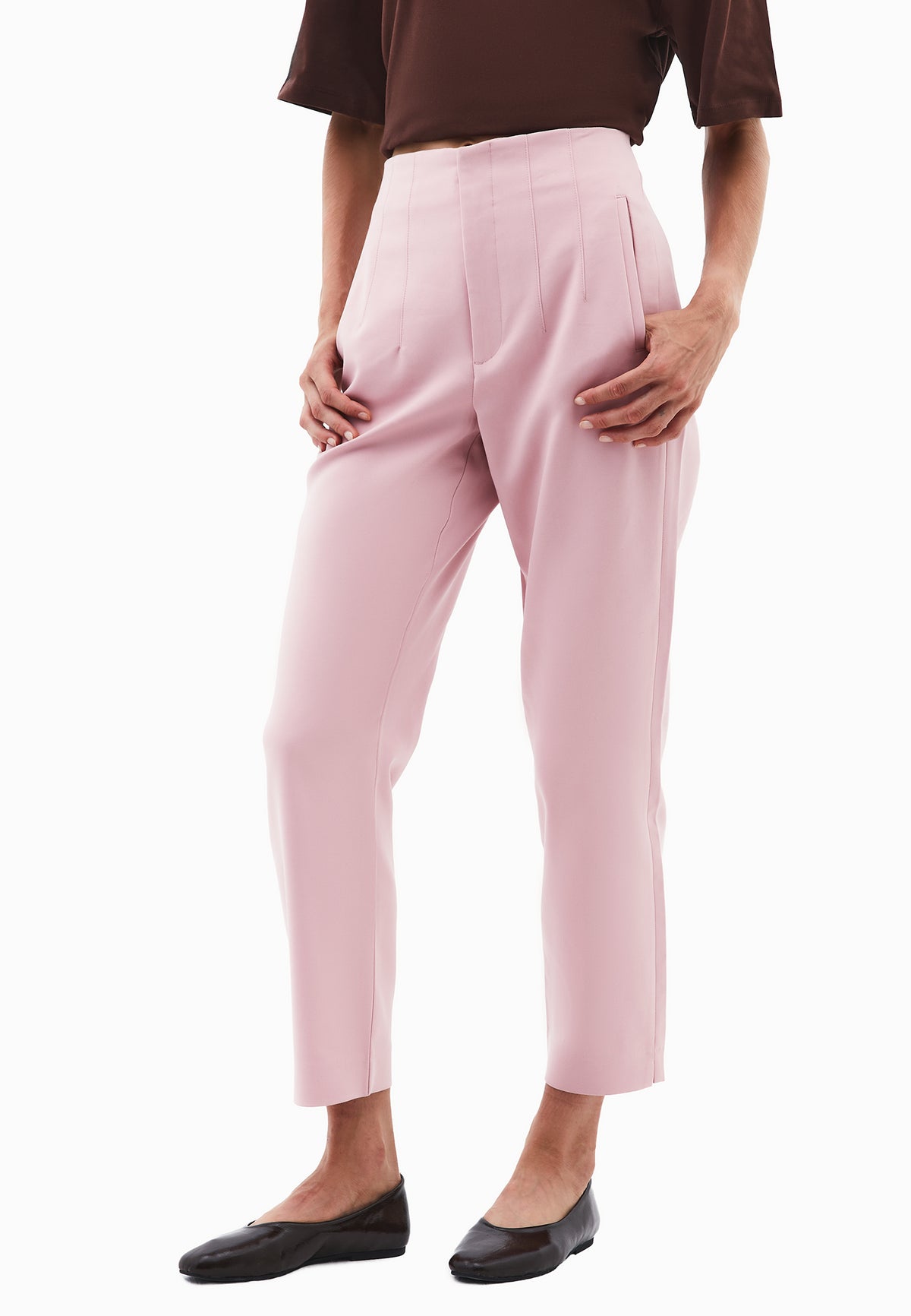 Ultra High Waist Carrot Pants - Pink