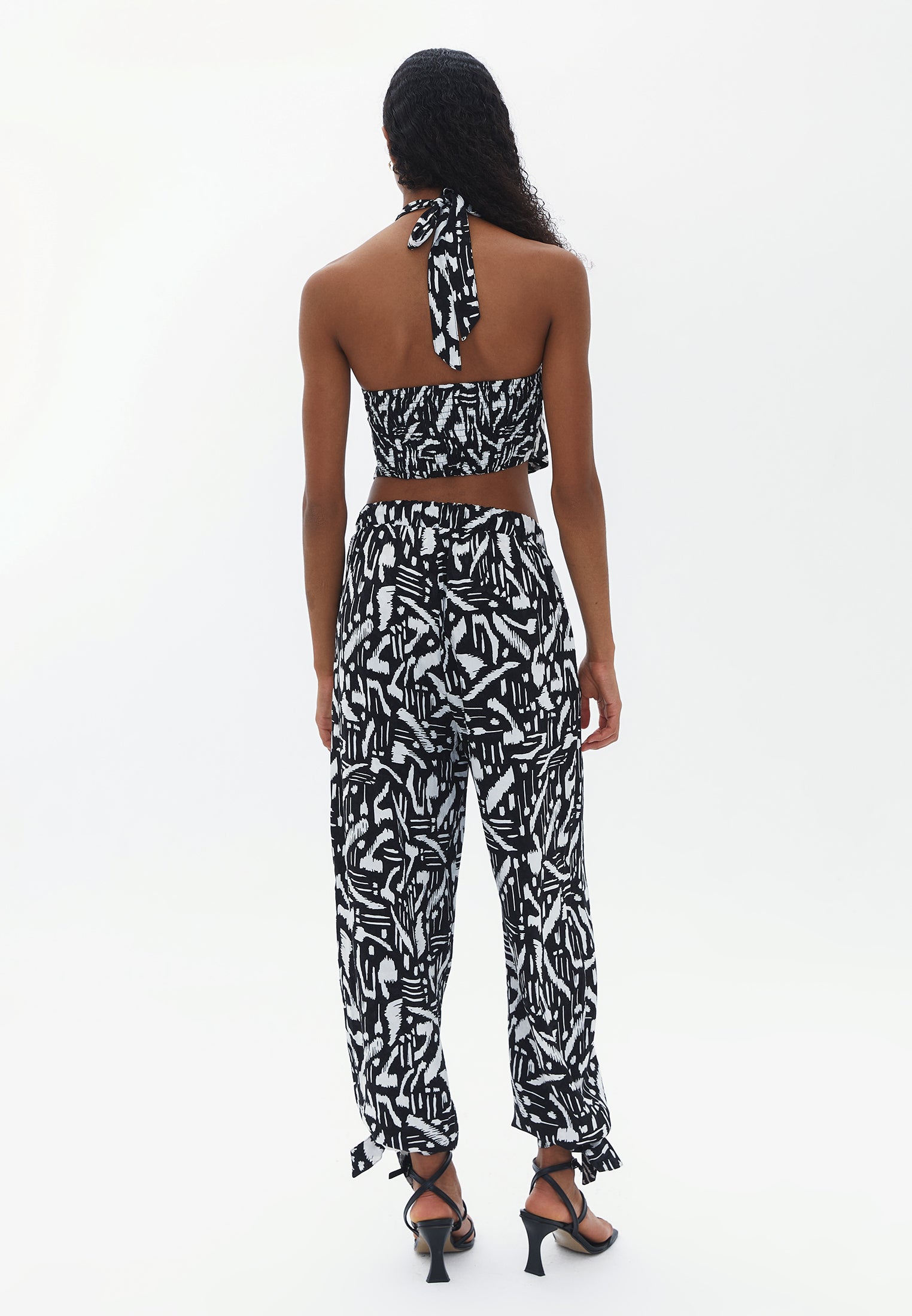 BALLOON FORM PANTS - ABSTRACT COMB