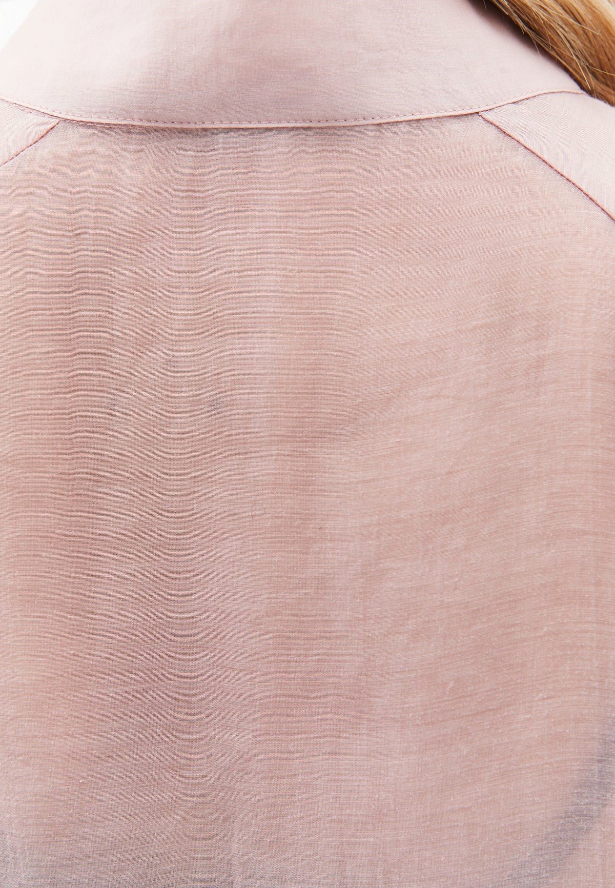 Deep V Neck Tie Blouse - Pink