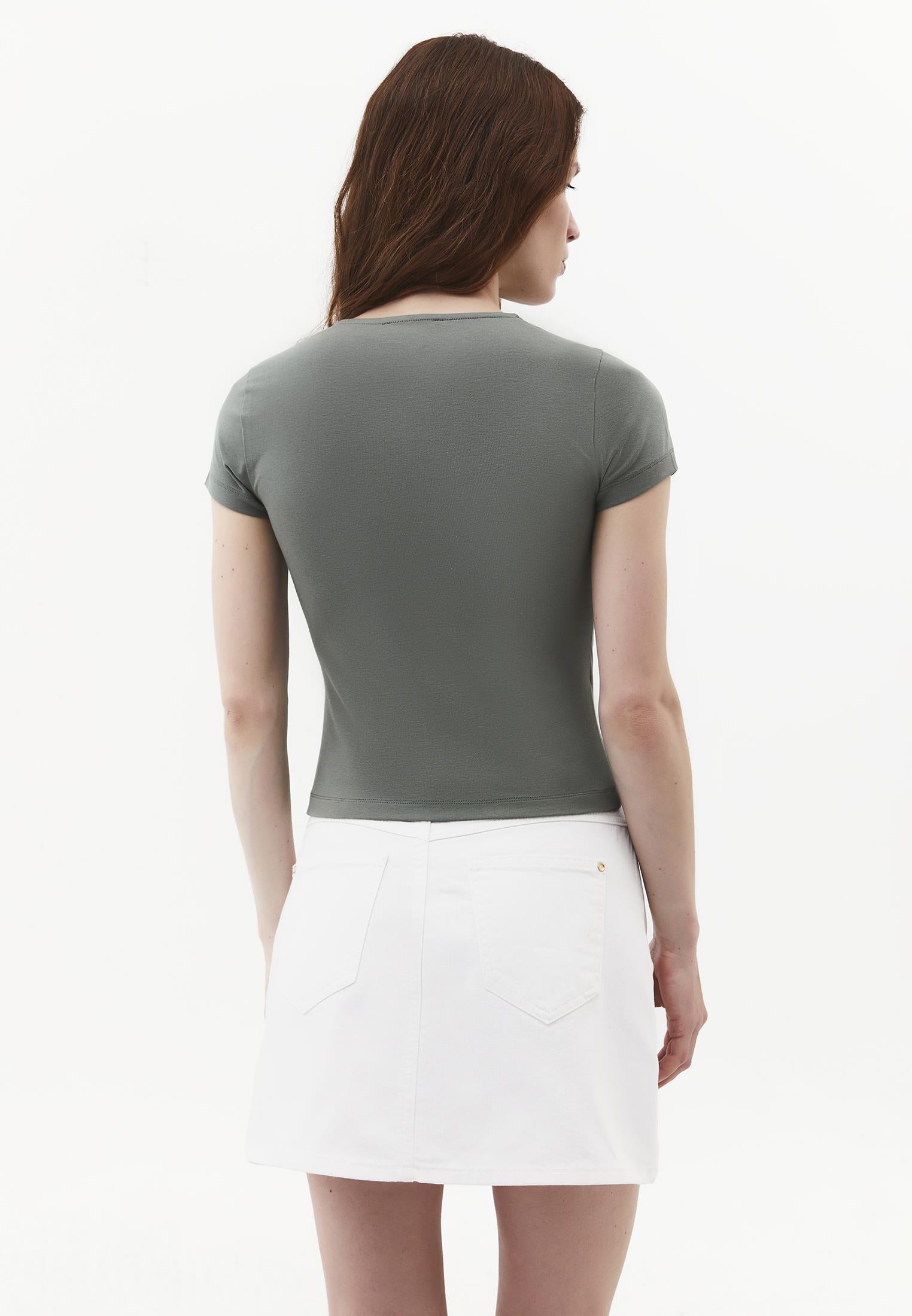 Bodycon T-Shirt Crew Neck - AGAVE GREEN