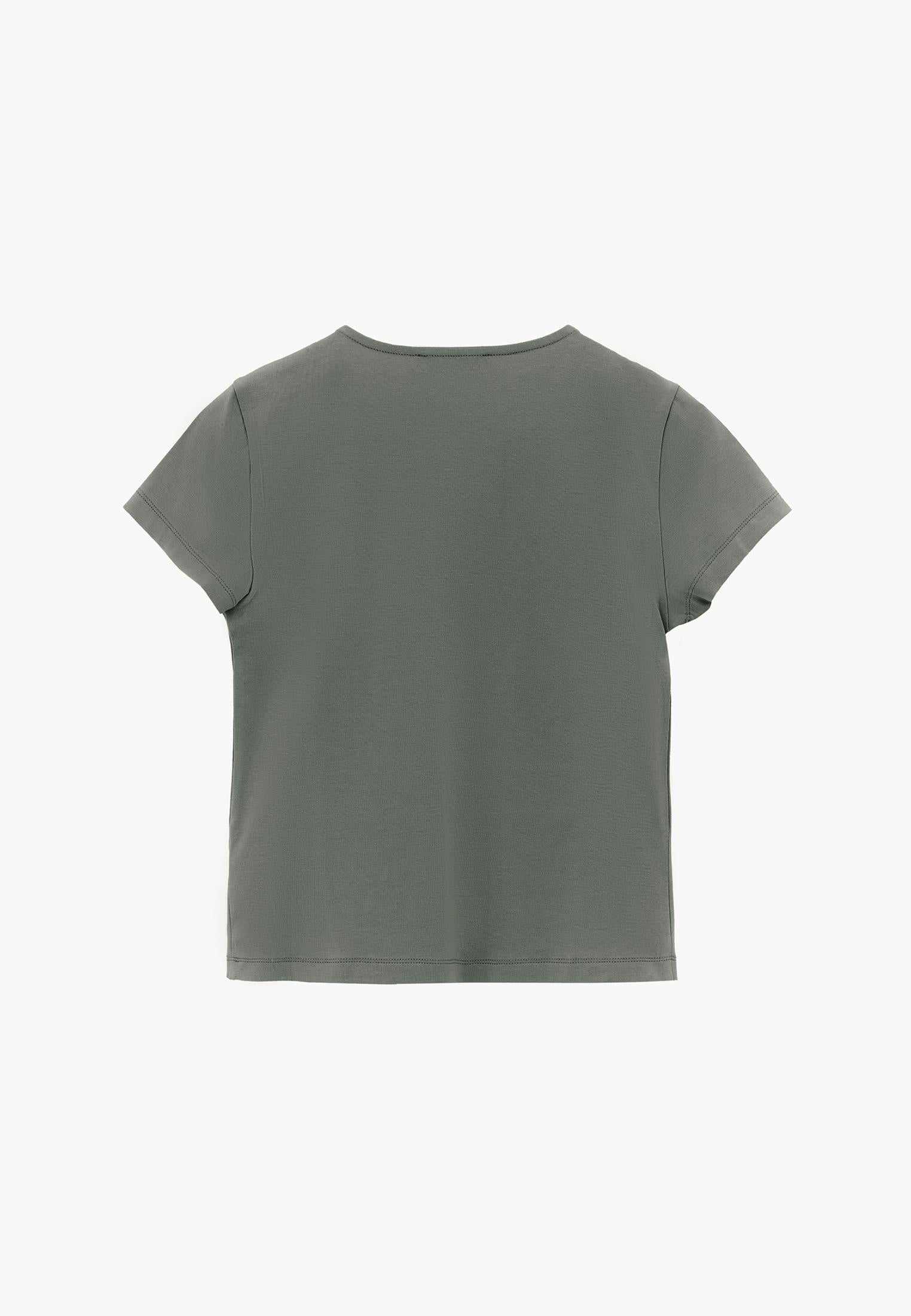 Bodycon T-Shirt Crew Neck - AGAVE GREEN