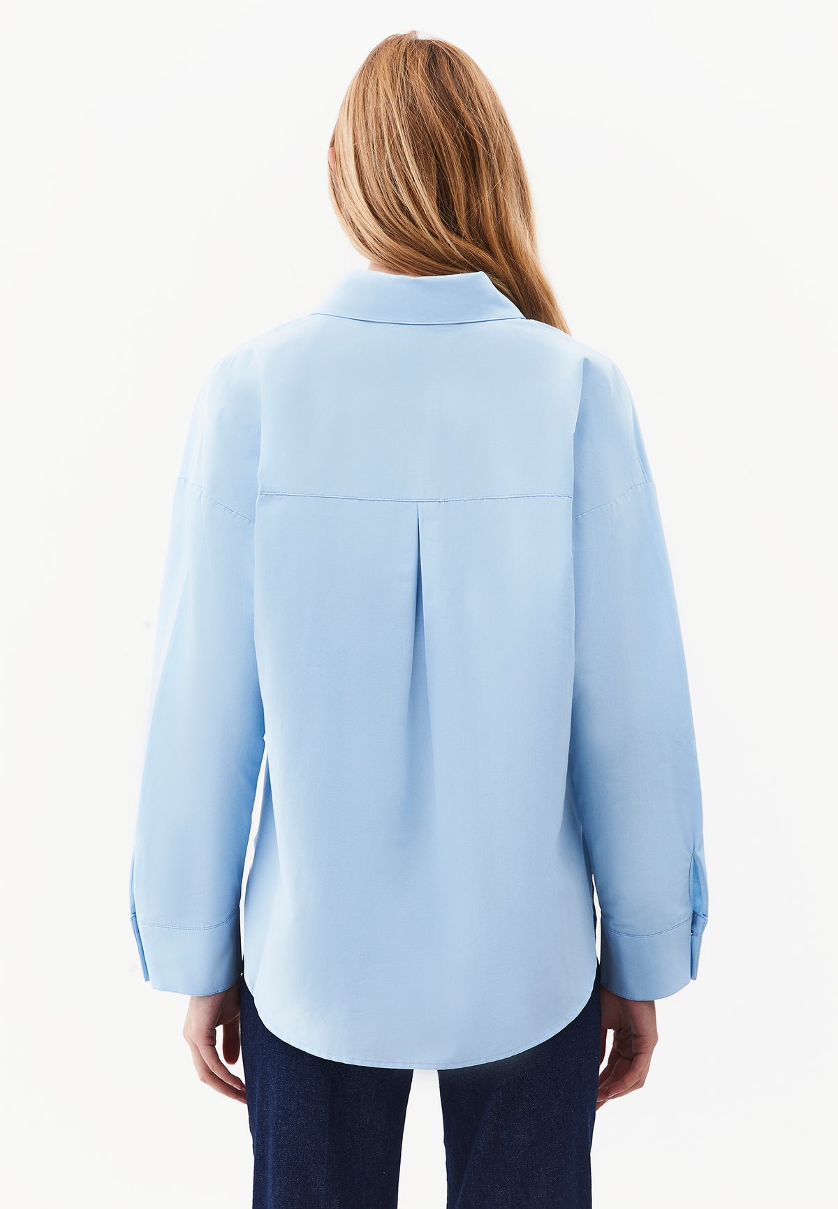 Loose Fit Long Sleeve Shirt With Button Details - Blue