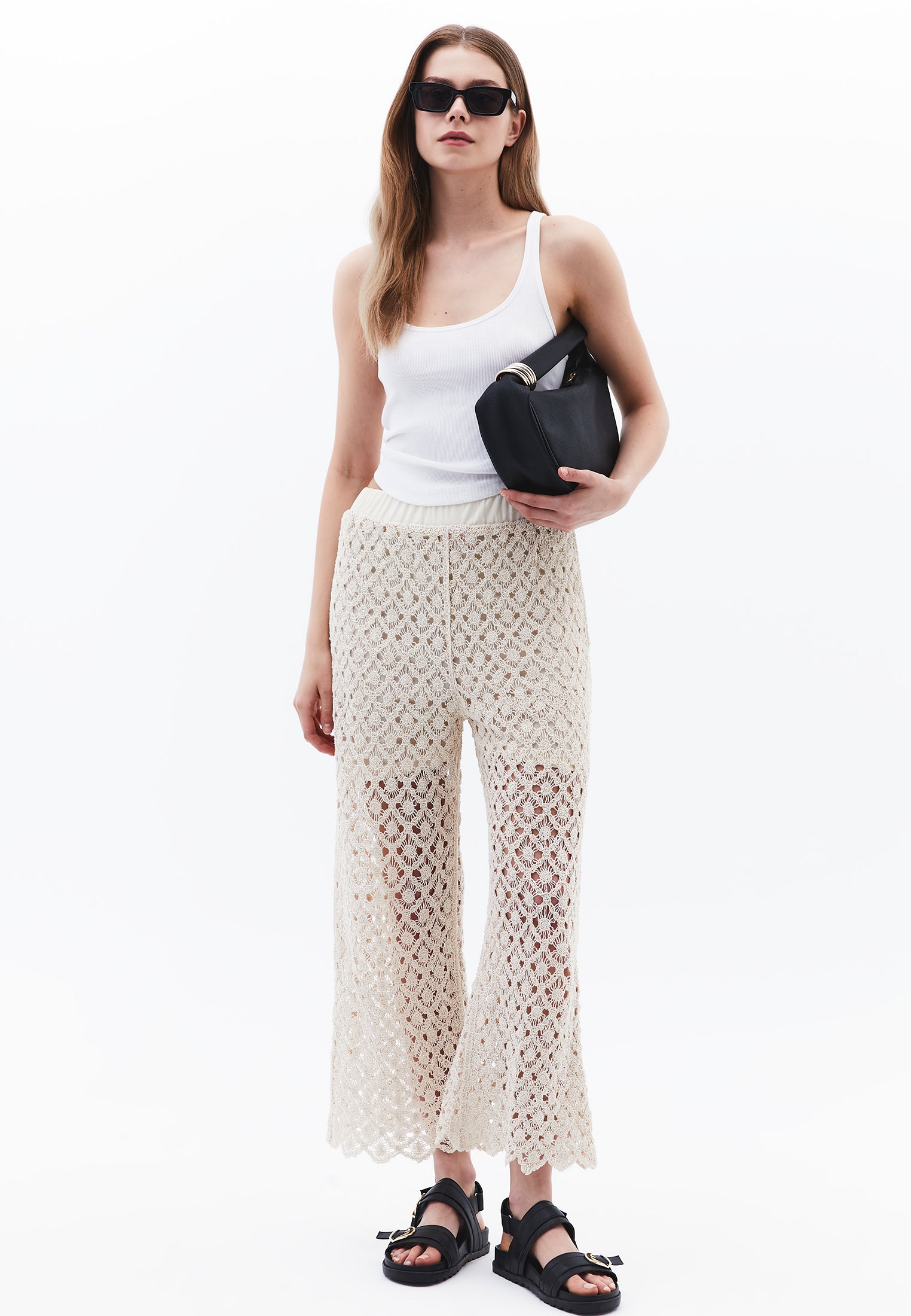 Straight Leg Pants - ALMOND MILK