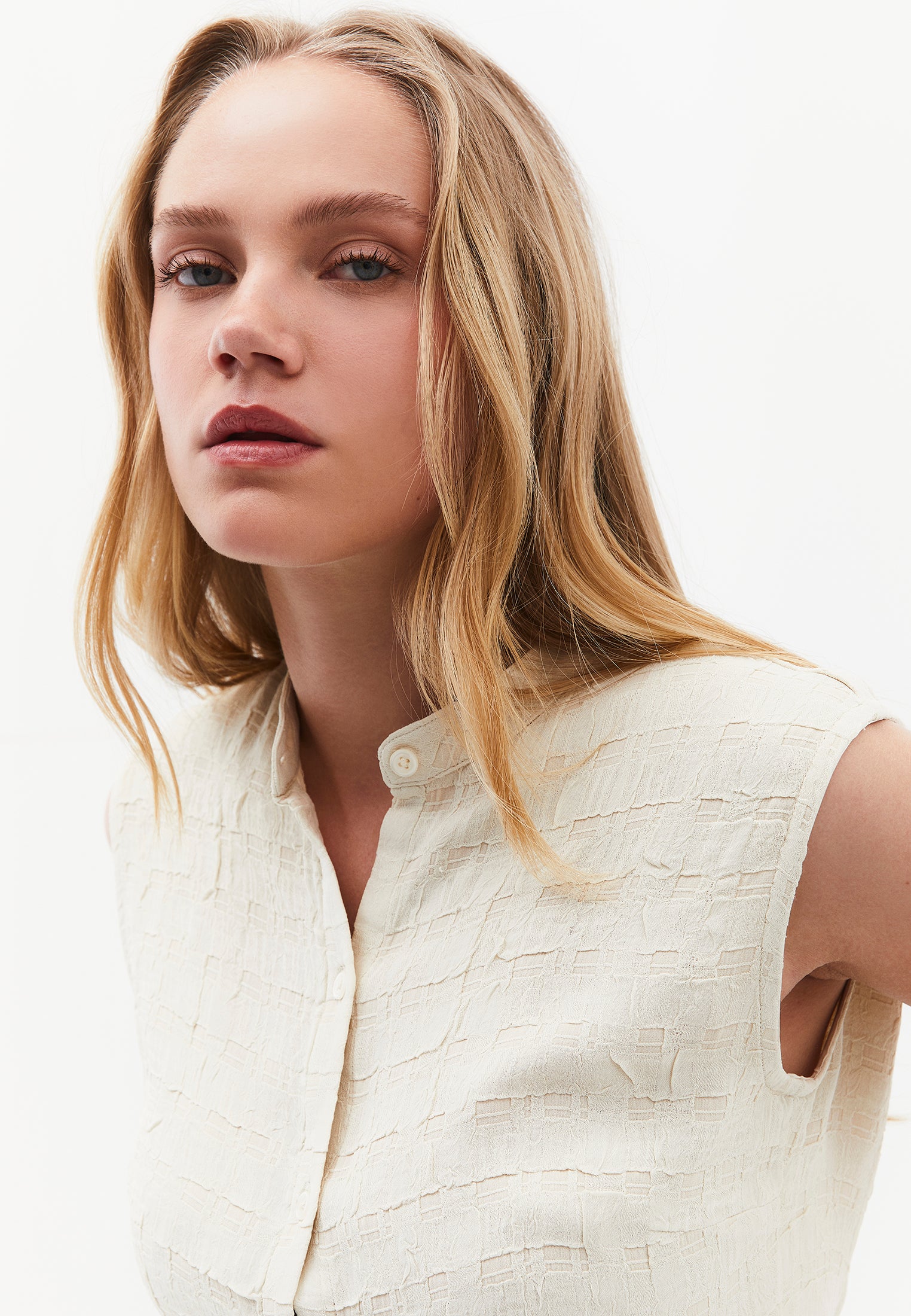 Bohemian Style Midi Blouse - ALMOND MILK