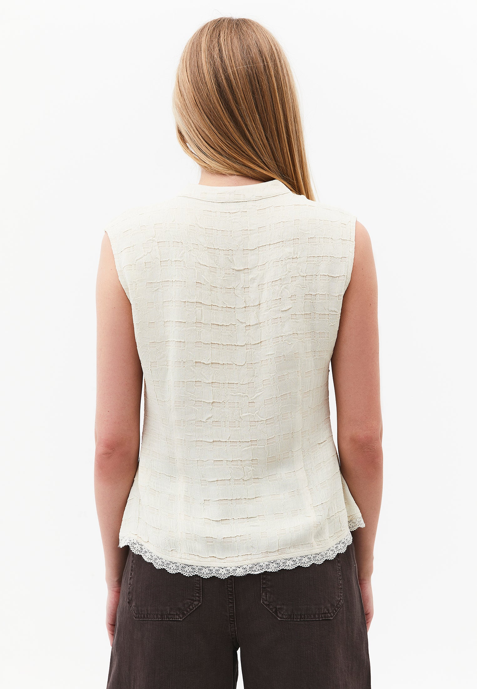 Bohemian Style Midi Blouse - ALMOND MILK