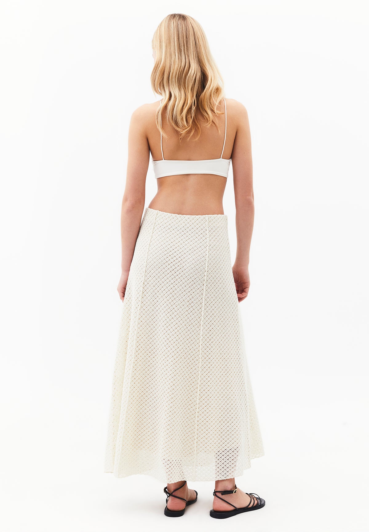 Ajour A-Line Long Skirt - Cream