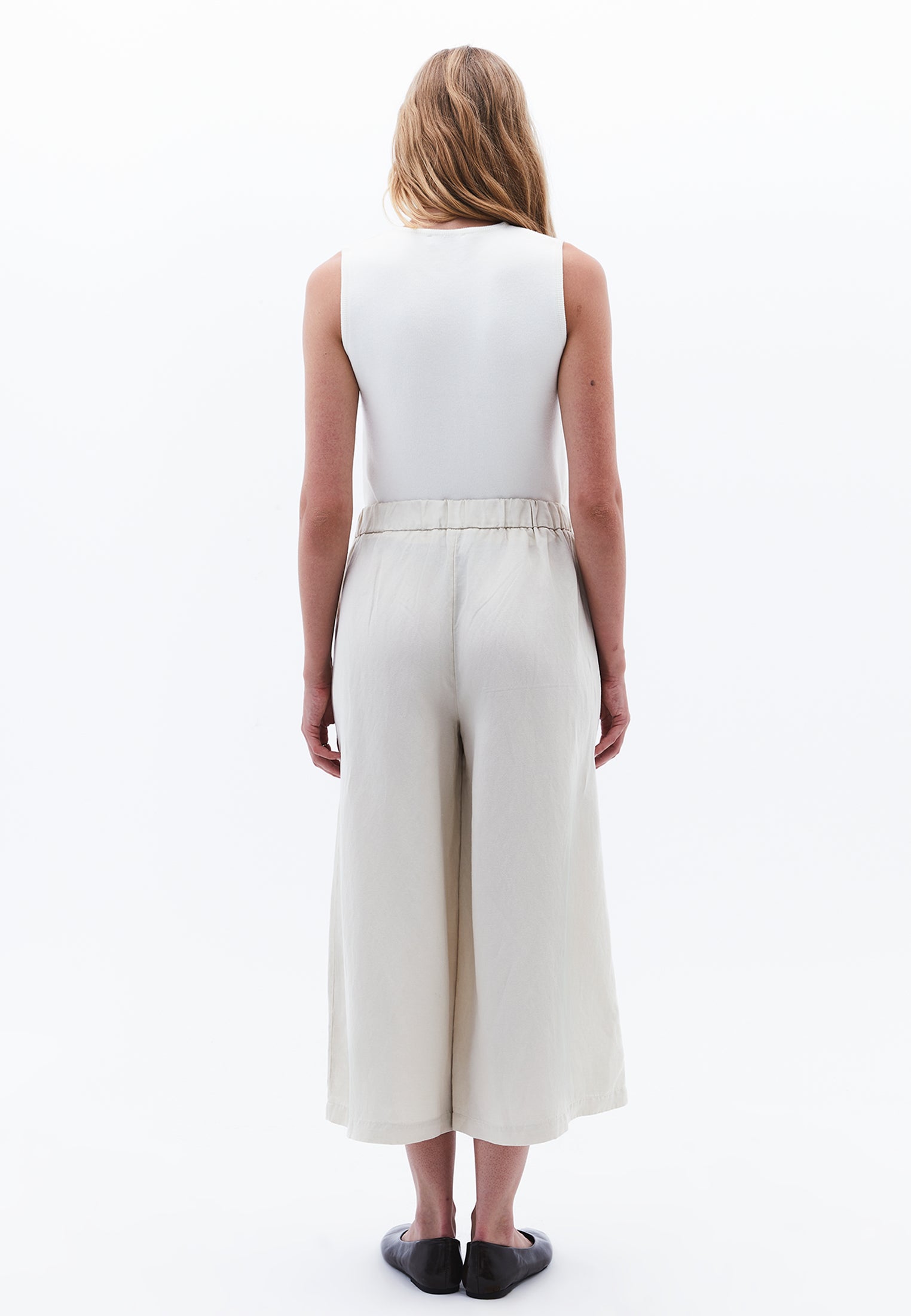 Ultra High Waist Culotte - ALMOND MILK