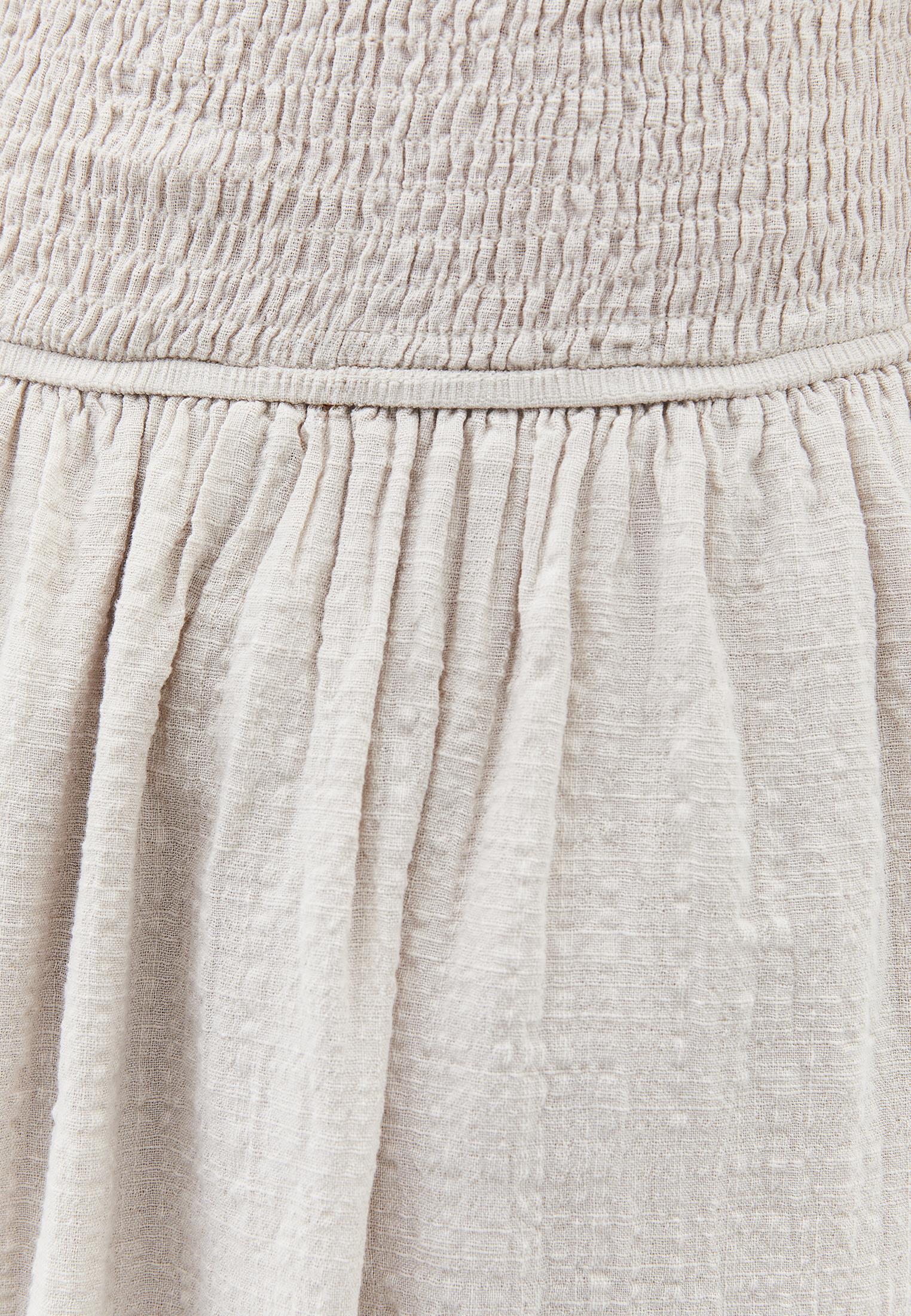 Long Boat Neck Smocked Sleeveless Dress - ALMOND MILK