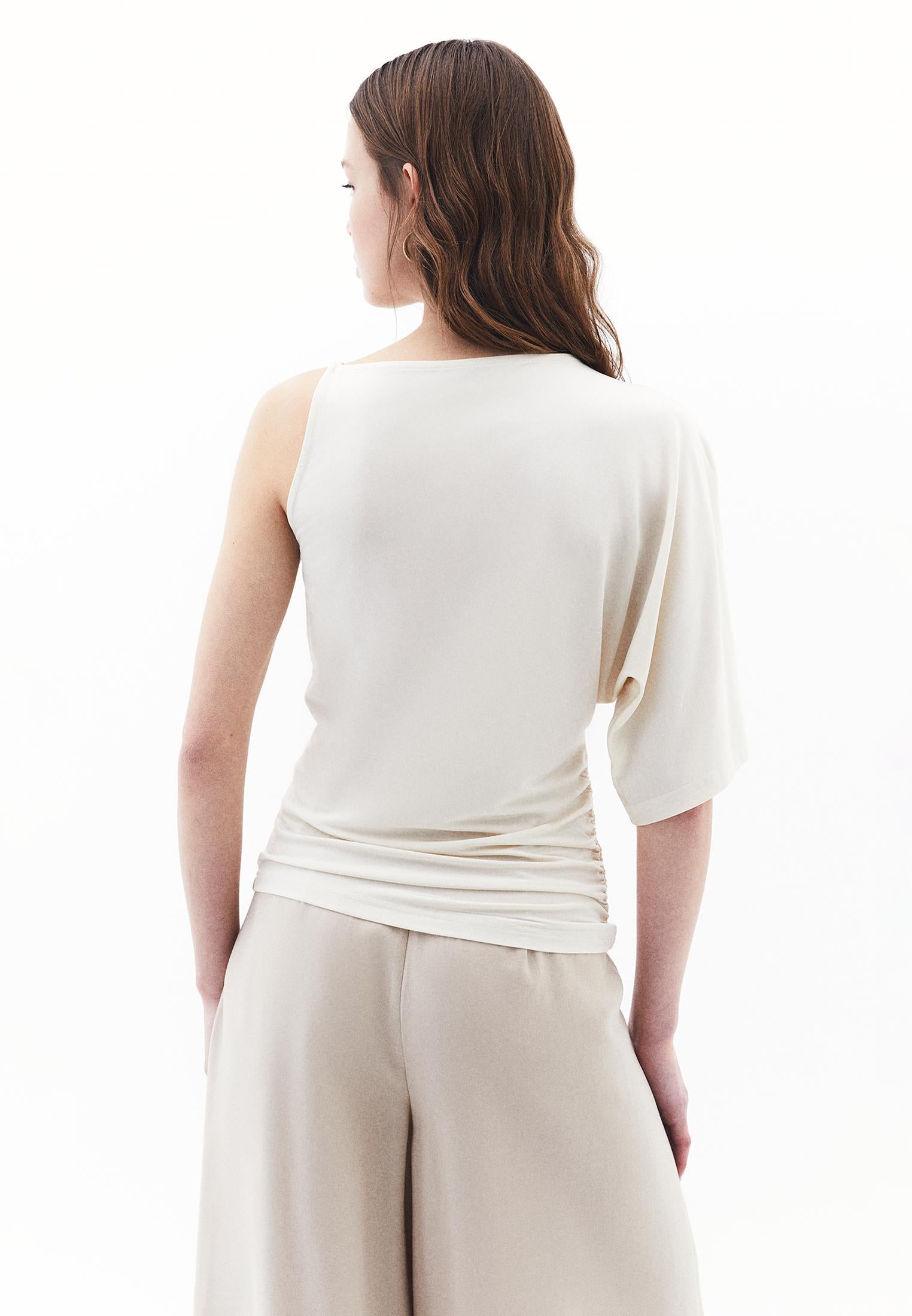 Asymmetric Slim Tank Top - ALMOND MILK