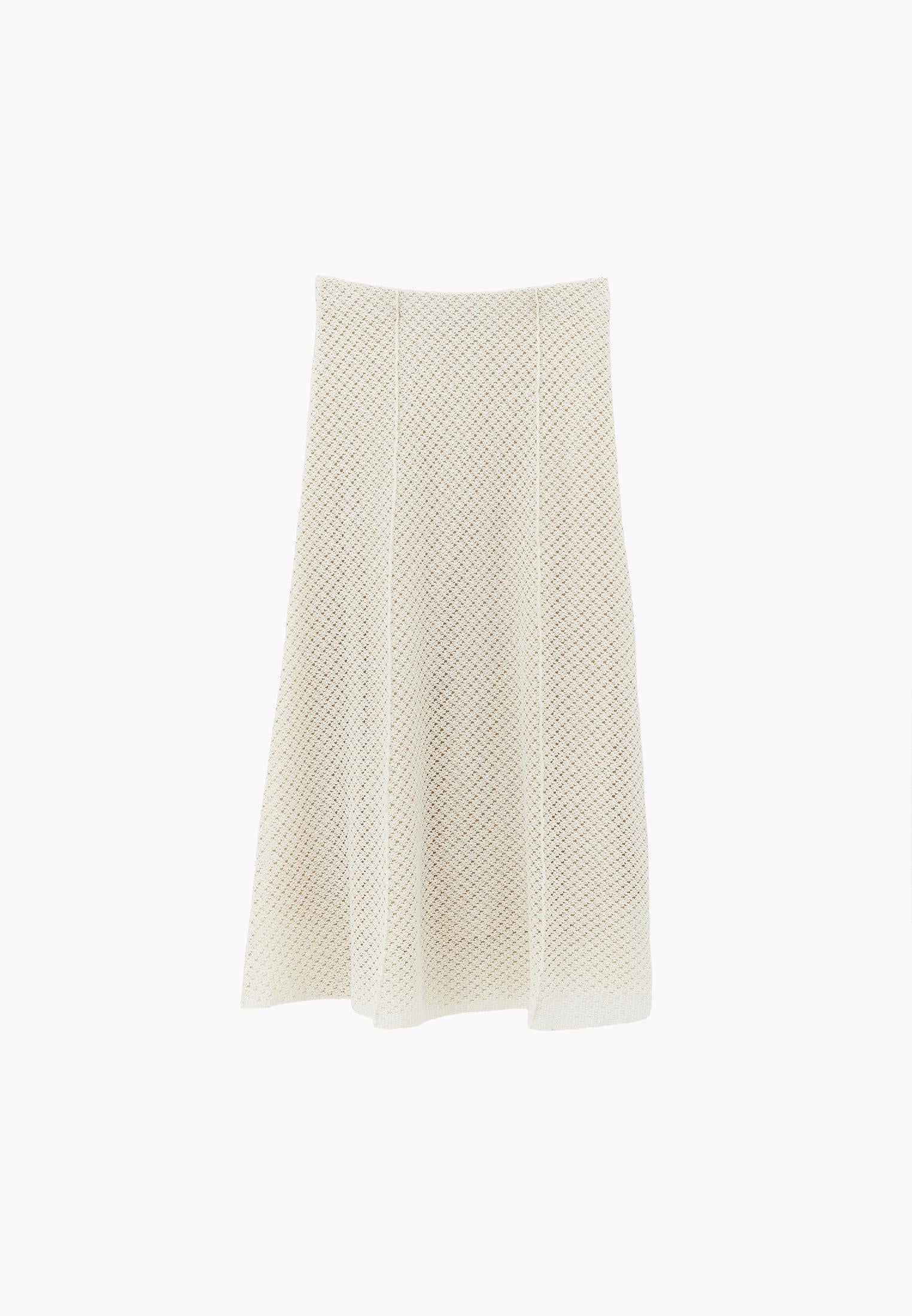 Ajour A-Line Long Skirt - ALMOND MILK