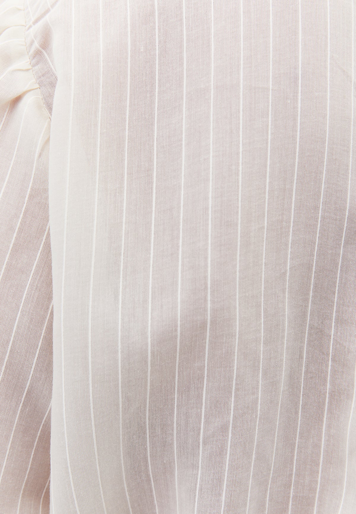 Ruched V-Neck Long Sleeve Blouse - ALMOND MILK
