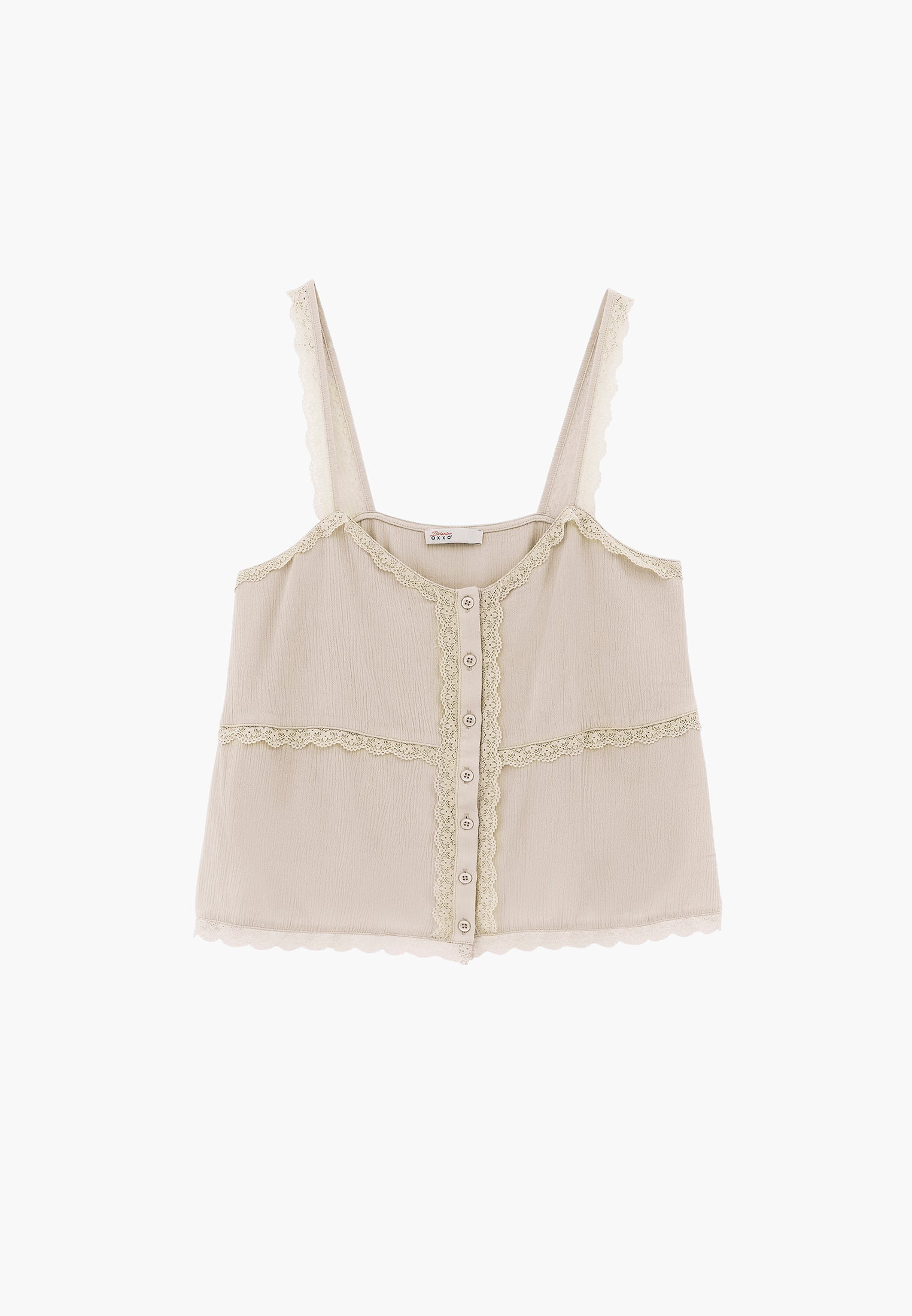 Bohemian V Neck Sleeveless Blouse - ALMOND MILK