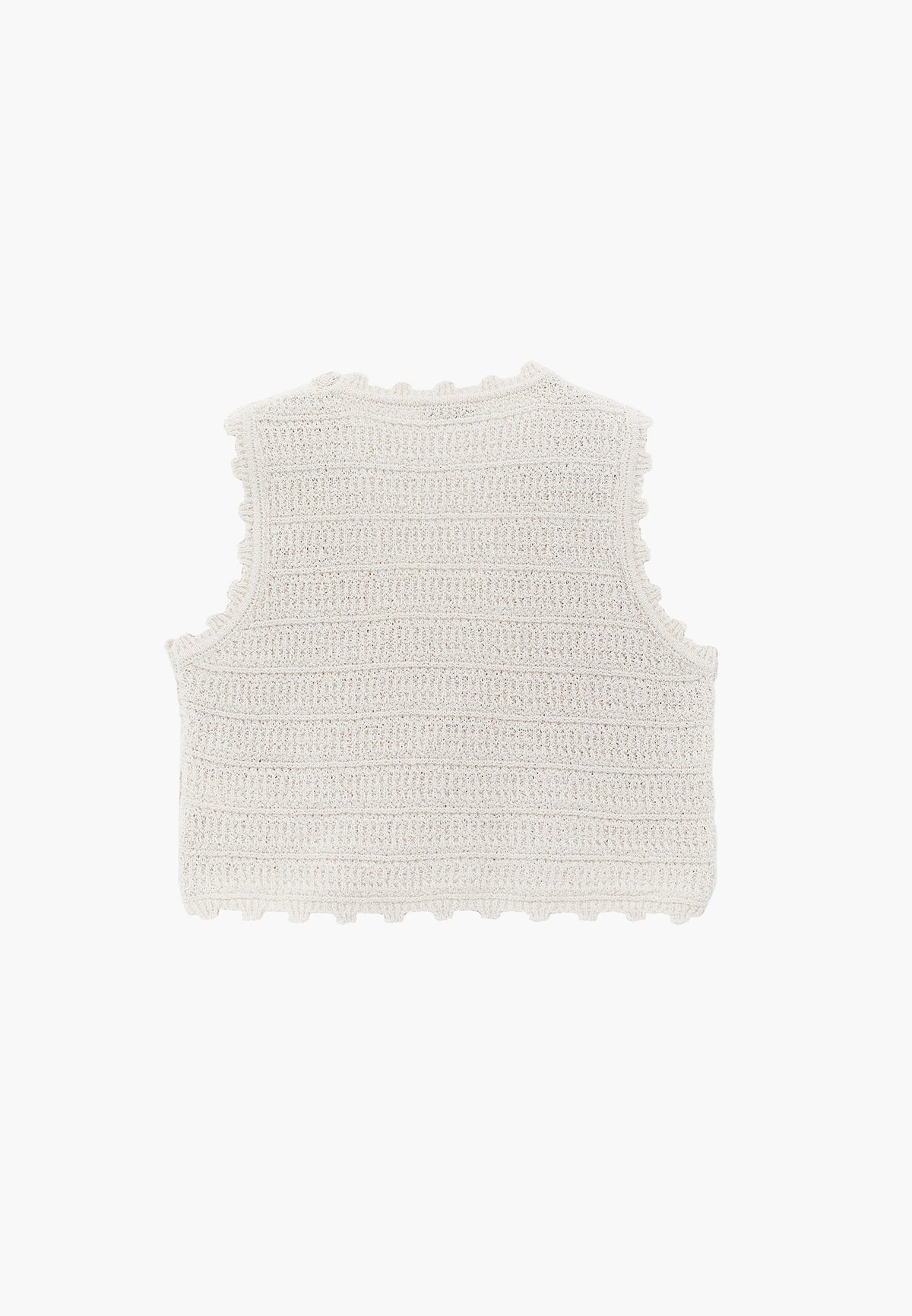 Boucle Loose Fit Crop Vest - Cream