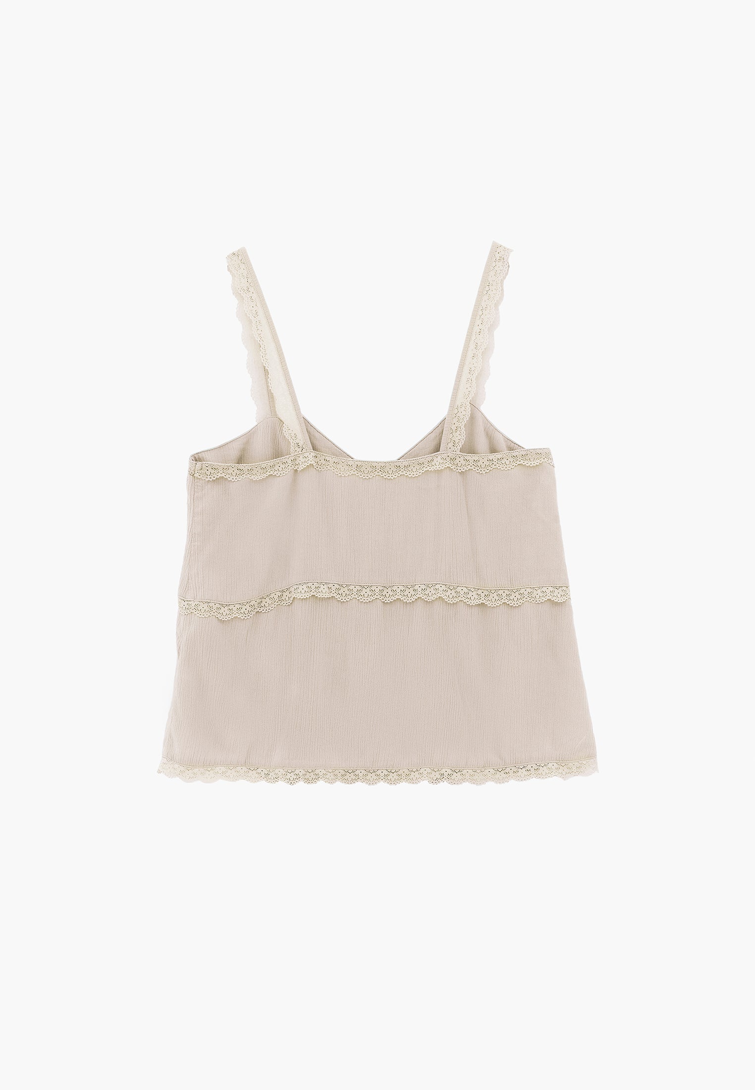 Bohemian V Neck Sleeveless Blouse - ALMOND MILK