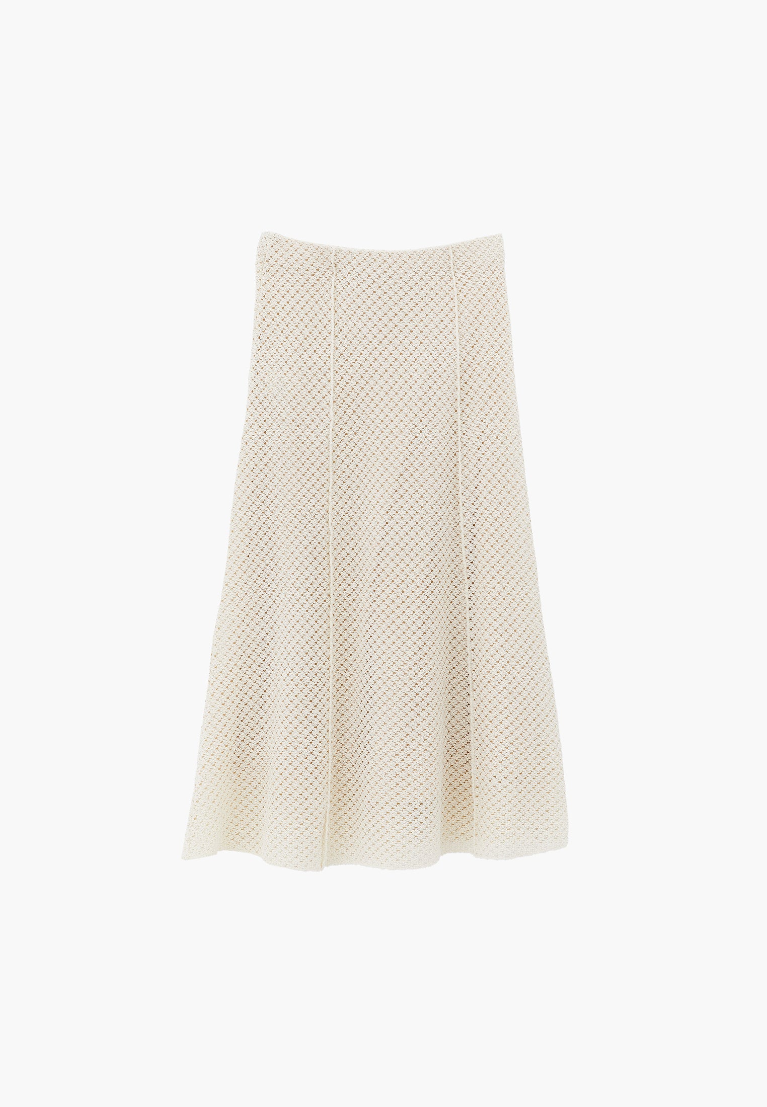Ajour A-Line Long Skirt - ALMOND MILK