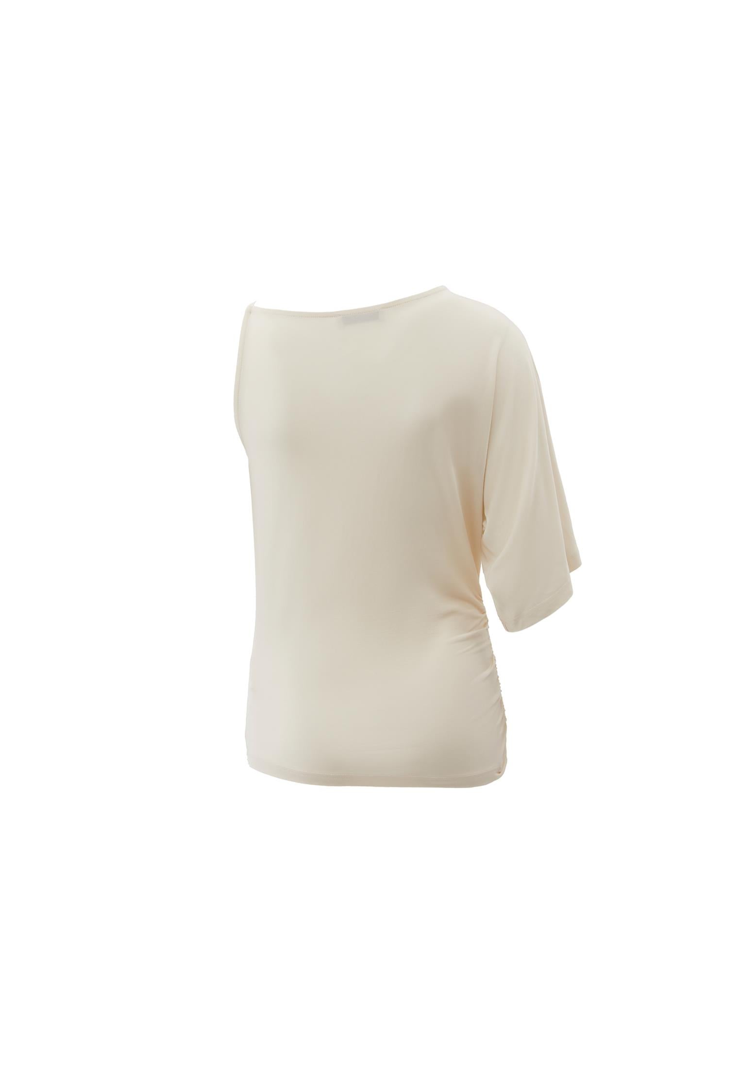 Asymmetric Slim Tank Top - ALMOND MILK