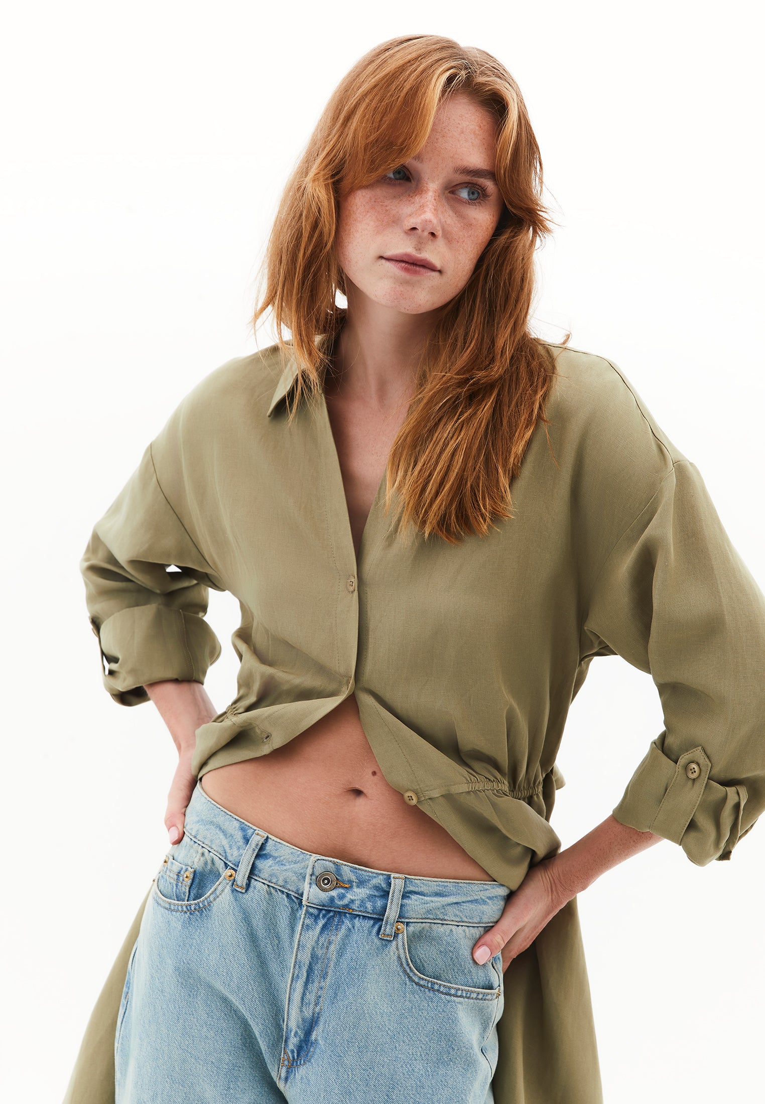 Belted long dress - ALOE