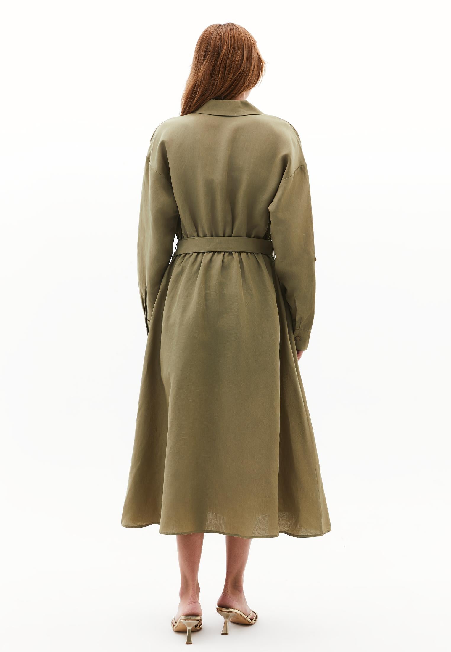 Long Dress With Belt Detail - ALOE
