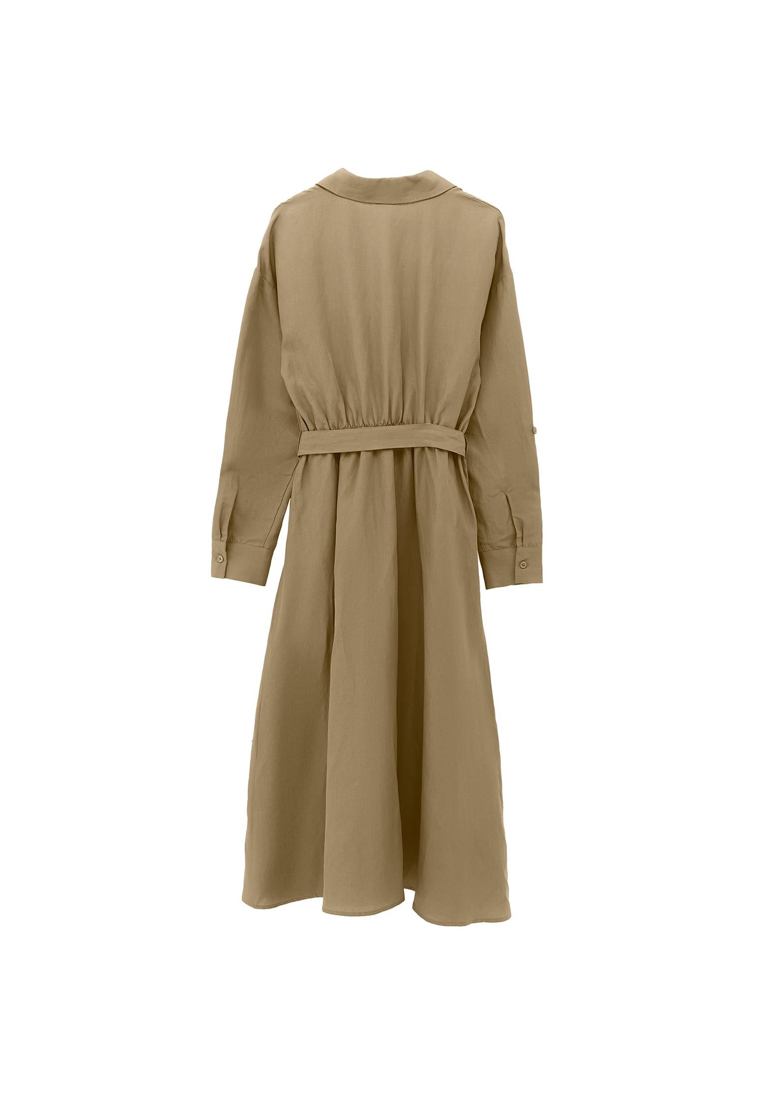 Long Dress With Belt Detail - ALOE