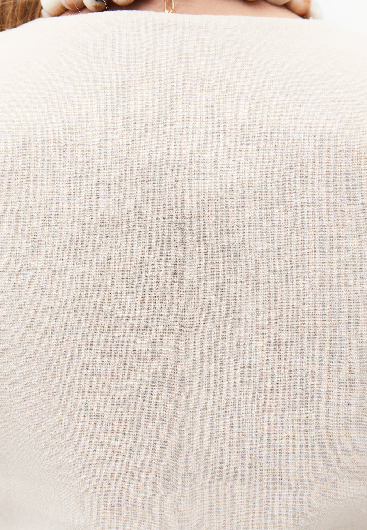Buttoned V Neck Sleeveless Short Vest - Beige