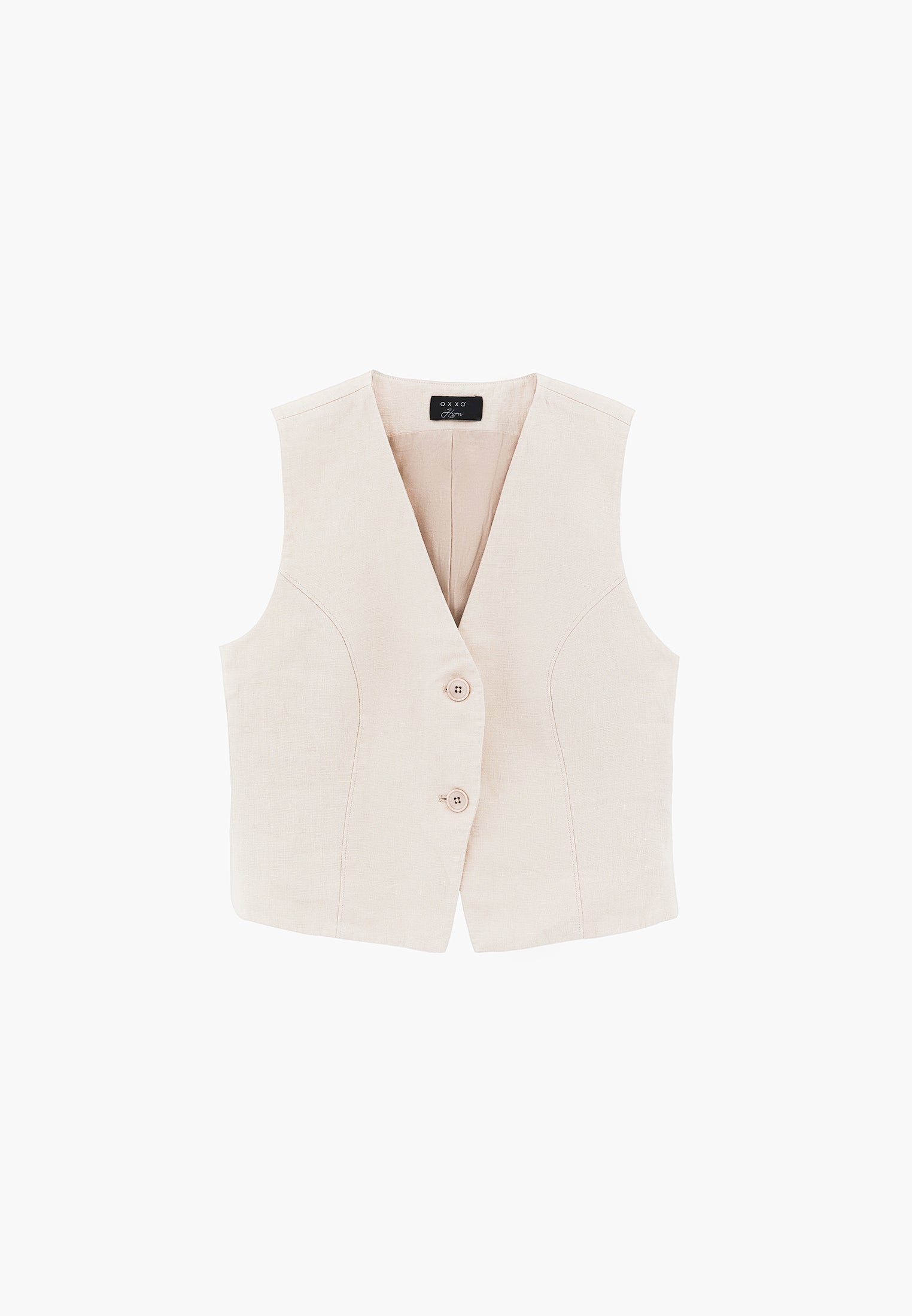 Buttoned V Neck Sleeveless Short Vest - ANCIENT SCROLL