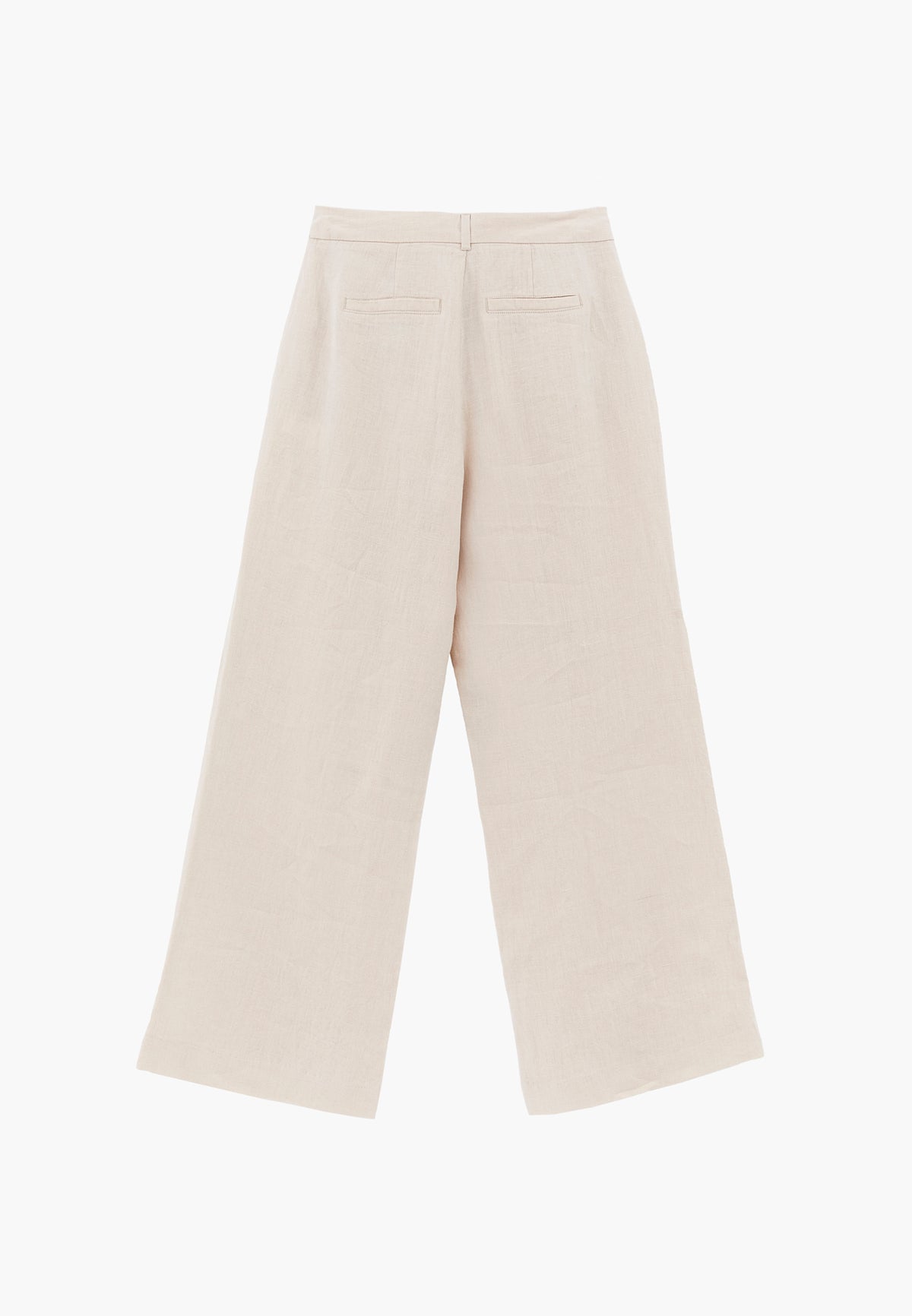 Pleated Wide Leg Pants - Beige