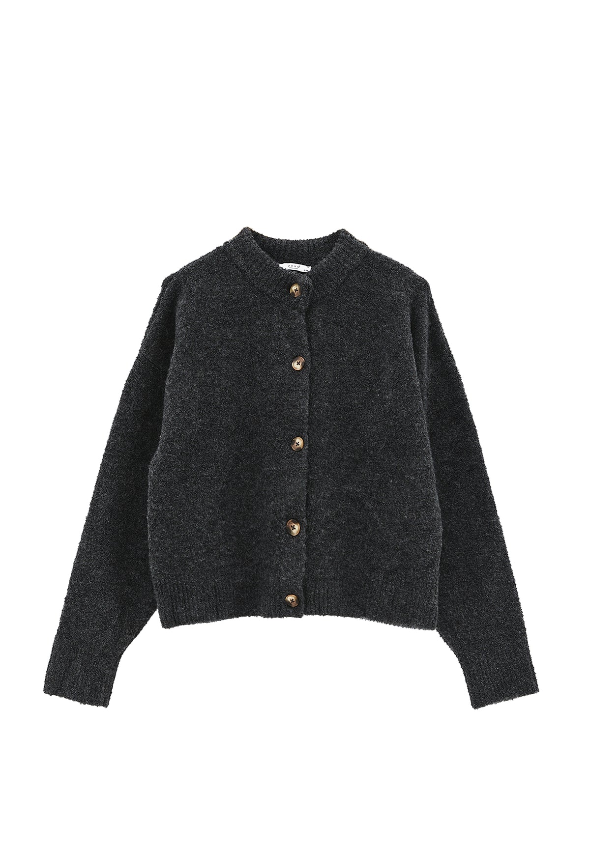 Button Detailed Short Cardigan - Grey