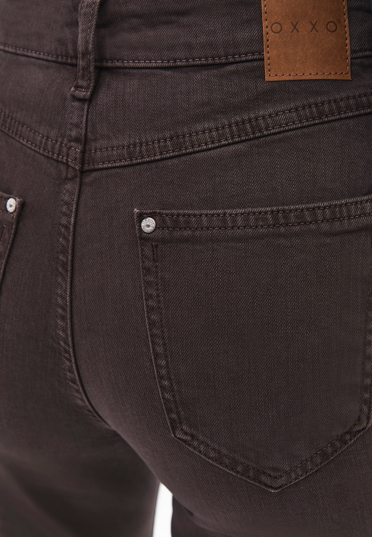 Ultra High Waist Straight Leg Pants - Brown