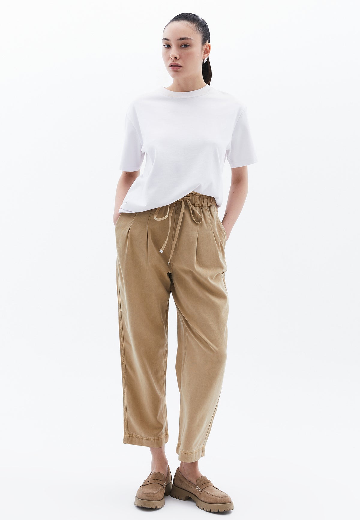 Pleated Tencel Baggy Pants - ANTIK CURDS WHEY