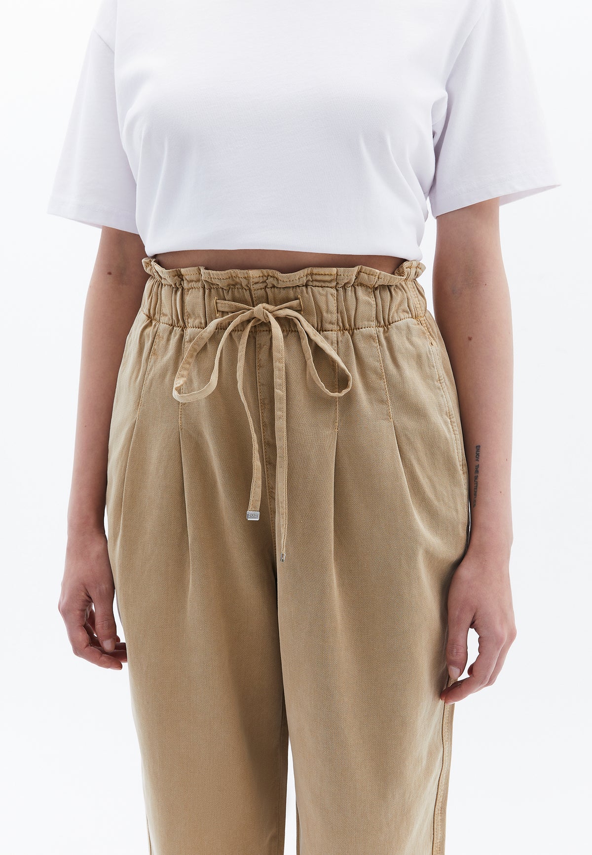 Pleated Tencel Baggy Pants - ANTIK CURDS WHEY
