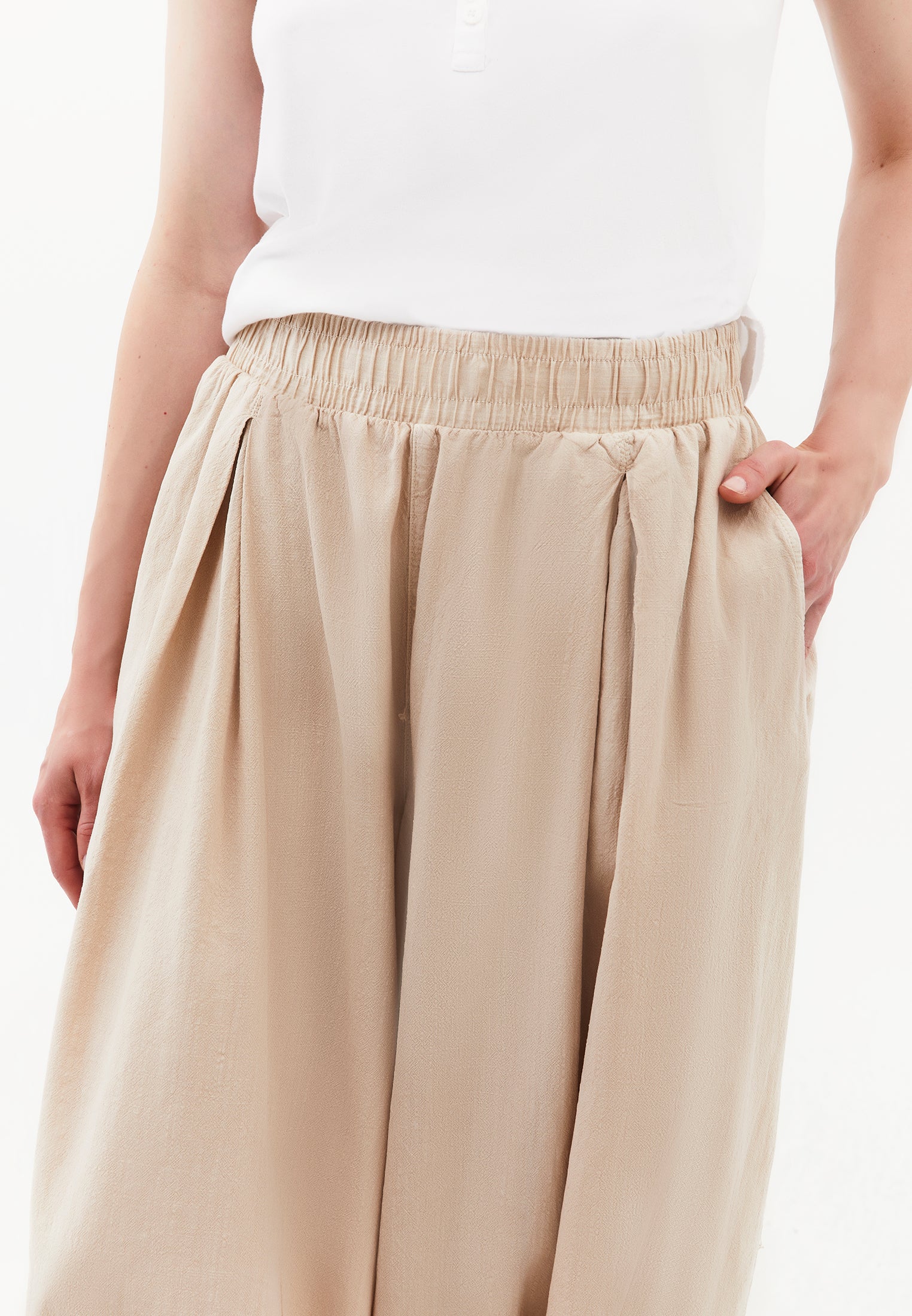 Balloon Fit Regular Waist Pleated Pants - ANTIK FEATHER GRAY